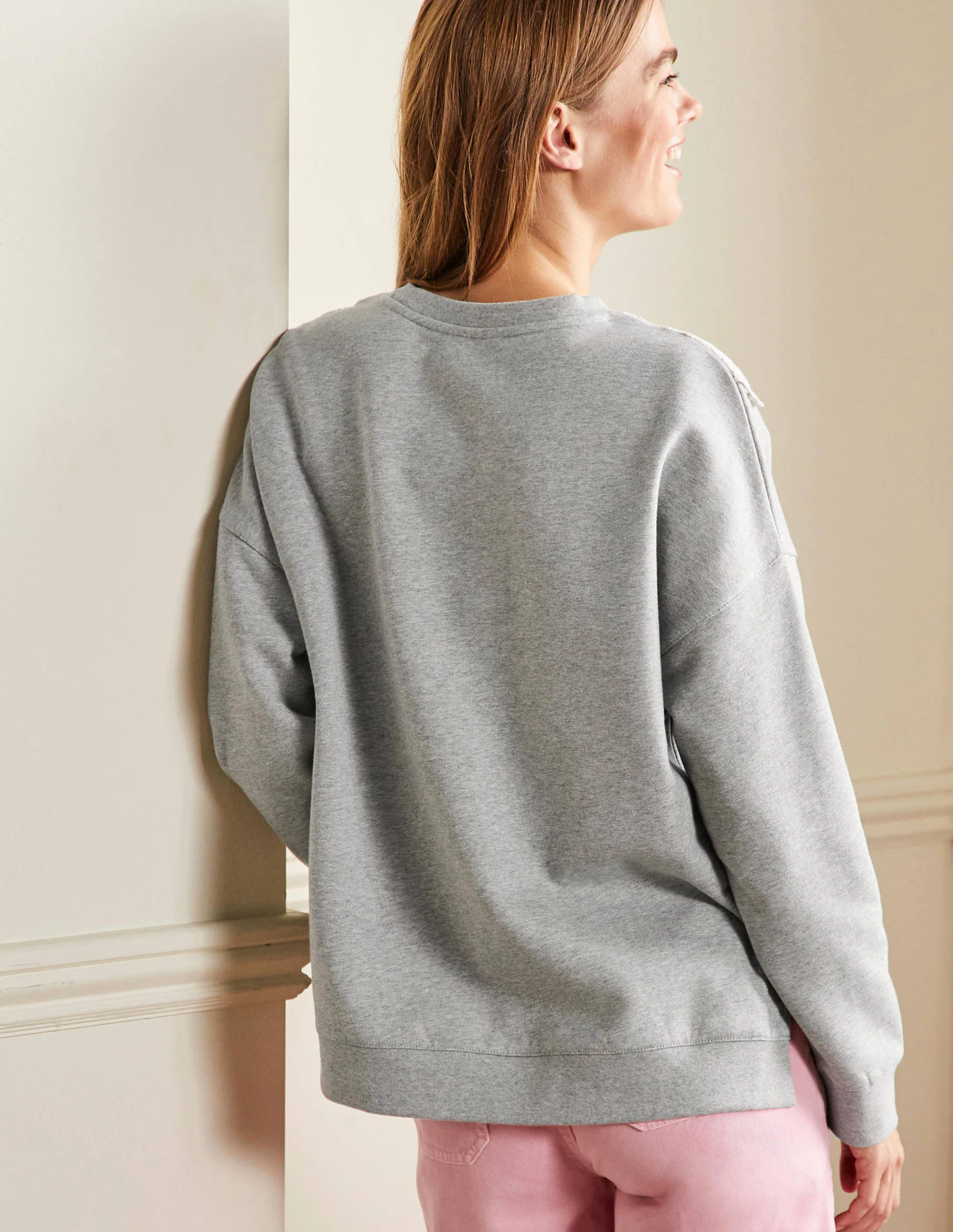 Jasmine Sweatshirt-Grau Meliert/Naturweiß - Image 3