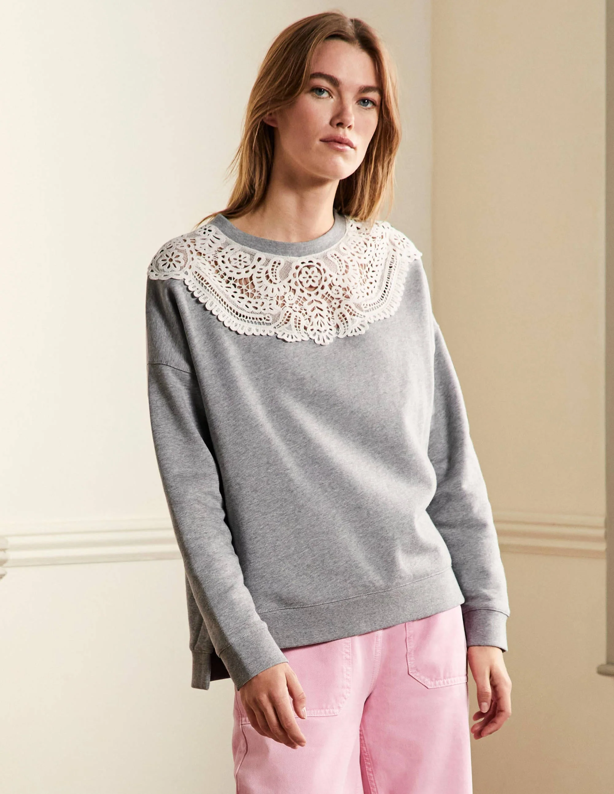 Jasmine Sweatshirt-Grau Meliert/Naturweiß - Image 5