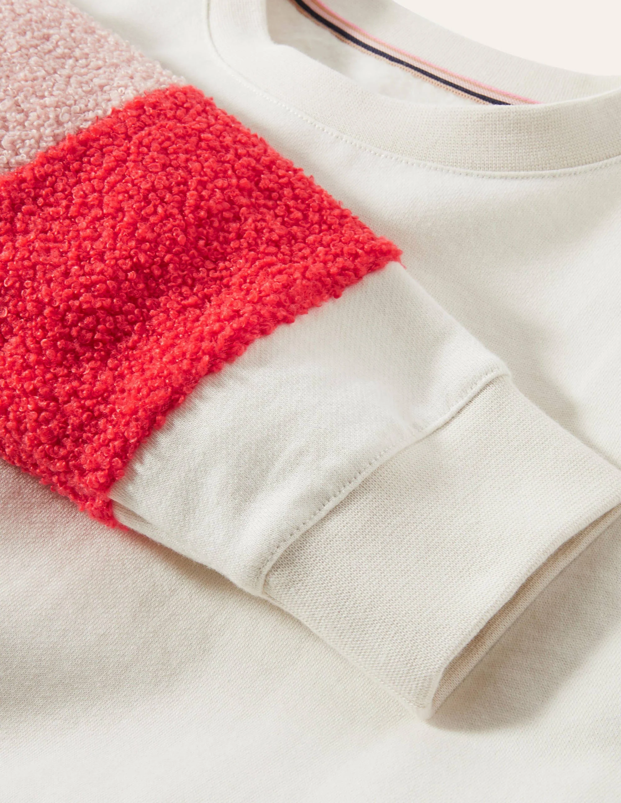 Jasmine Sweatshirt-Naturweiß/Teddy, Blockfarben - Image 4