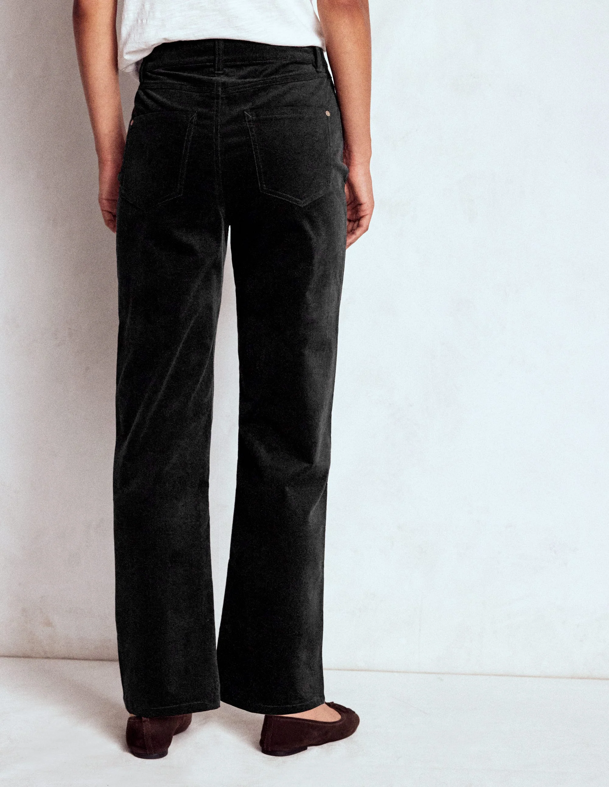 Jeans aus Veloursamt mit geradem Bein-Schwarz - Image 3