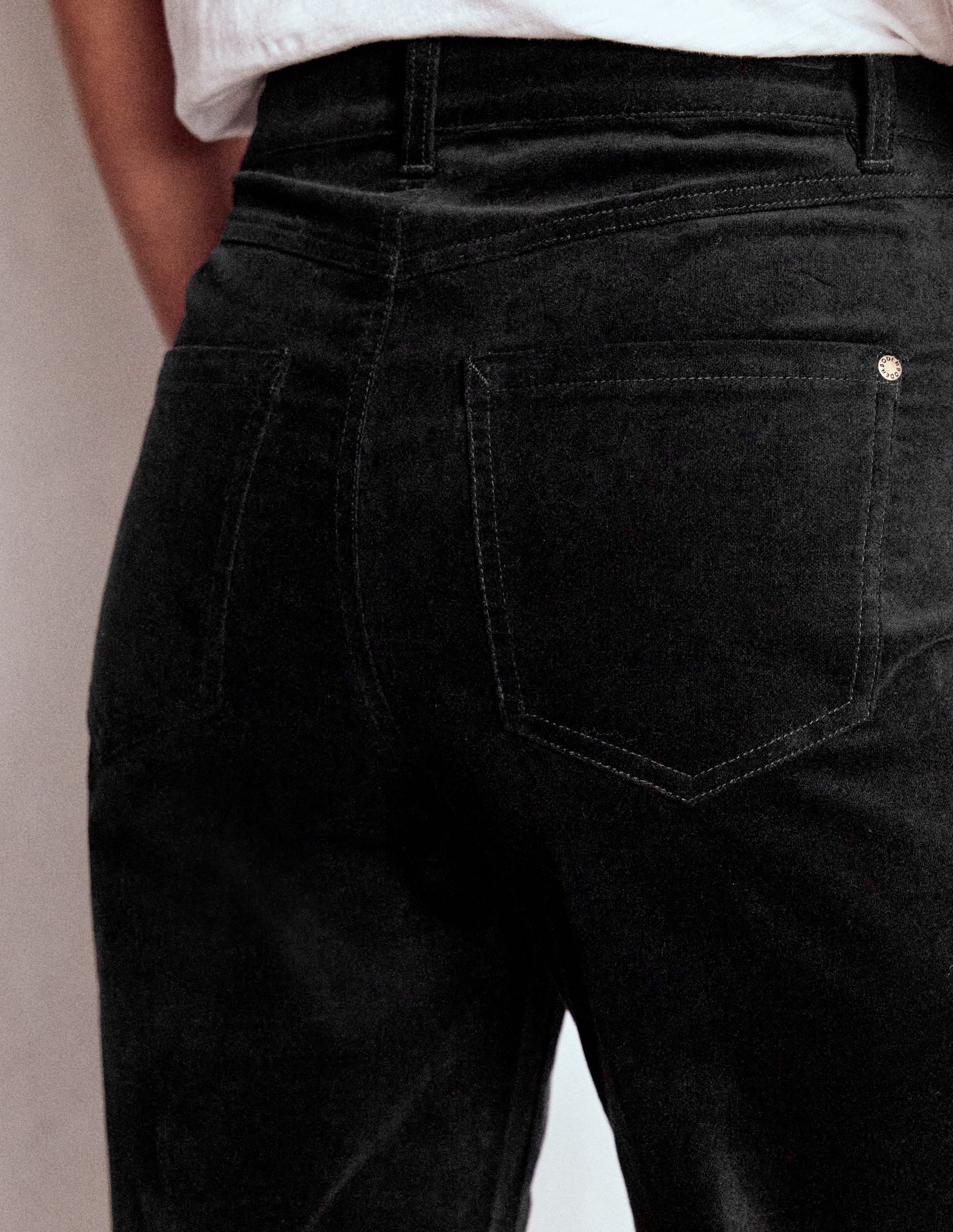 Jeans aus Veloursamt mit geradem Bein-Schwarz - Image 4