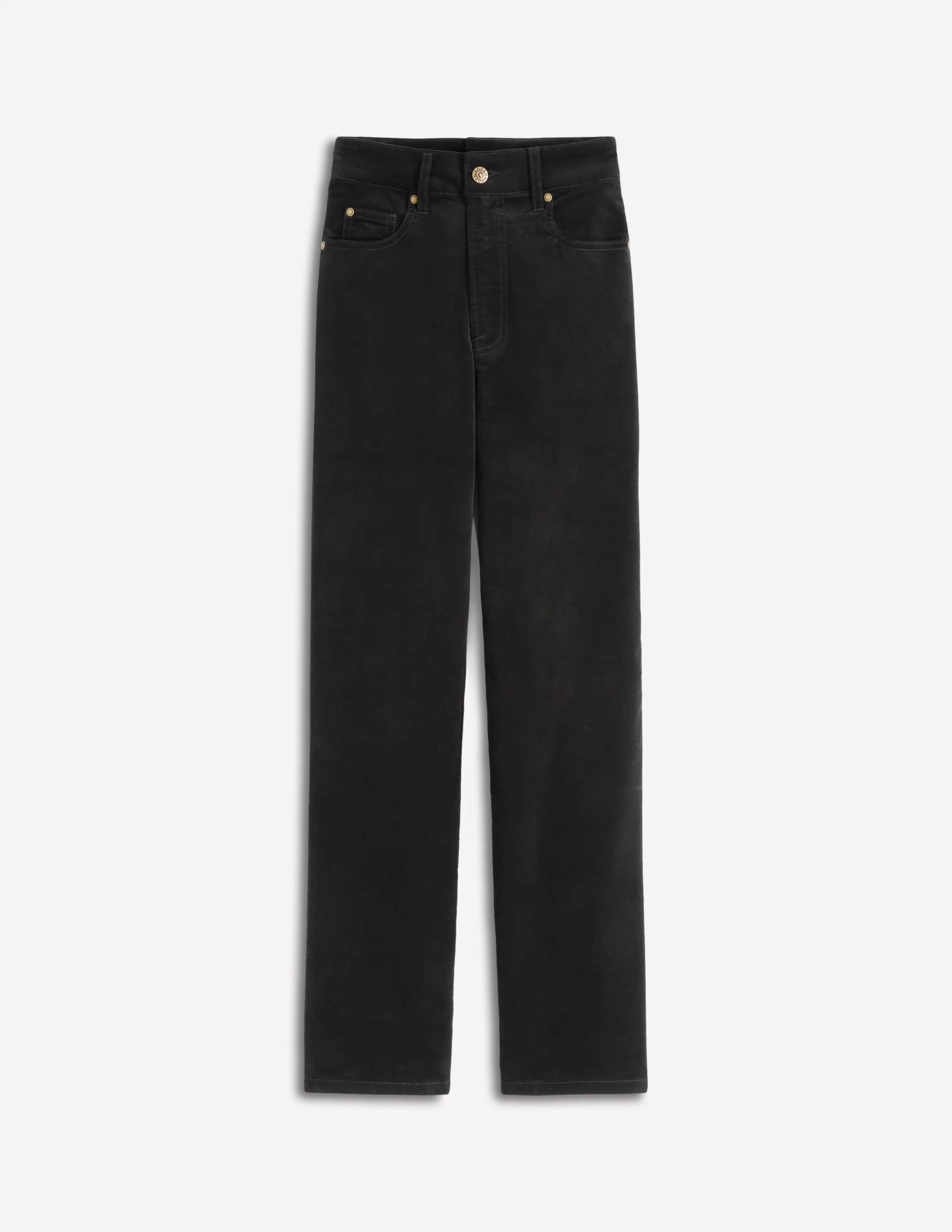 Jeans aus Veloursamt mit geradem Bein-Schwarz - Image 6