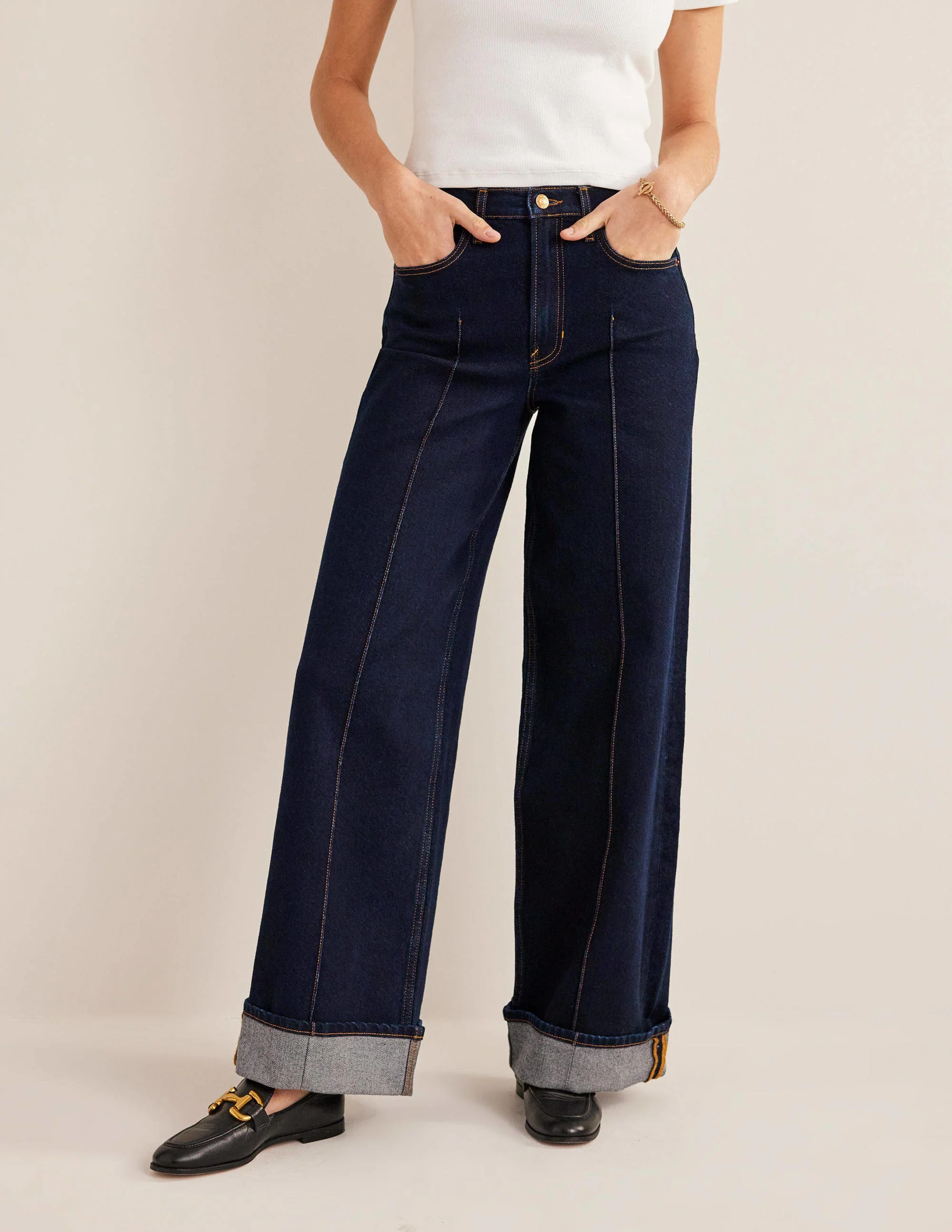 Jeans mit Aufschlag-Indigoblau - Image 4