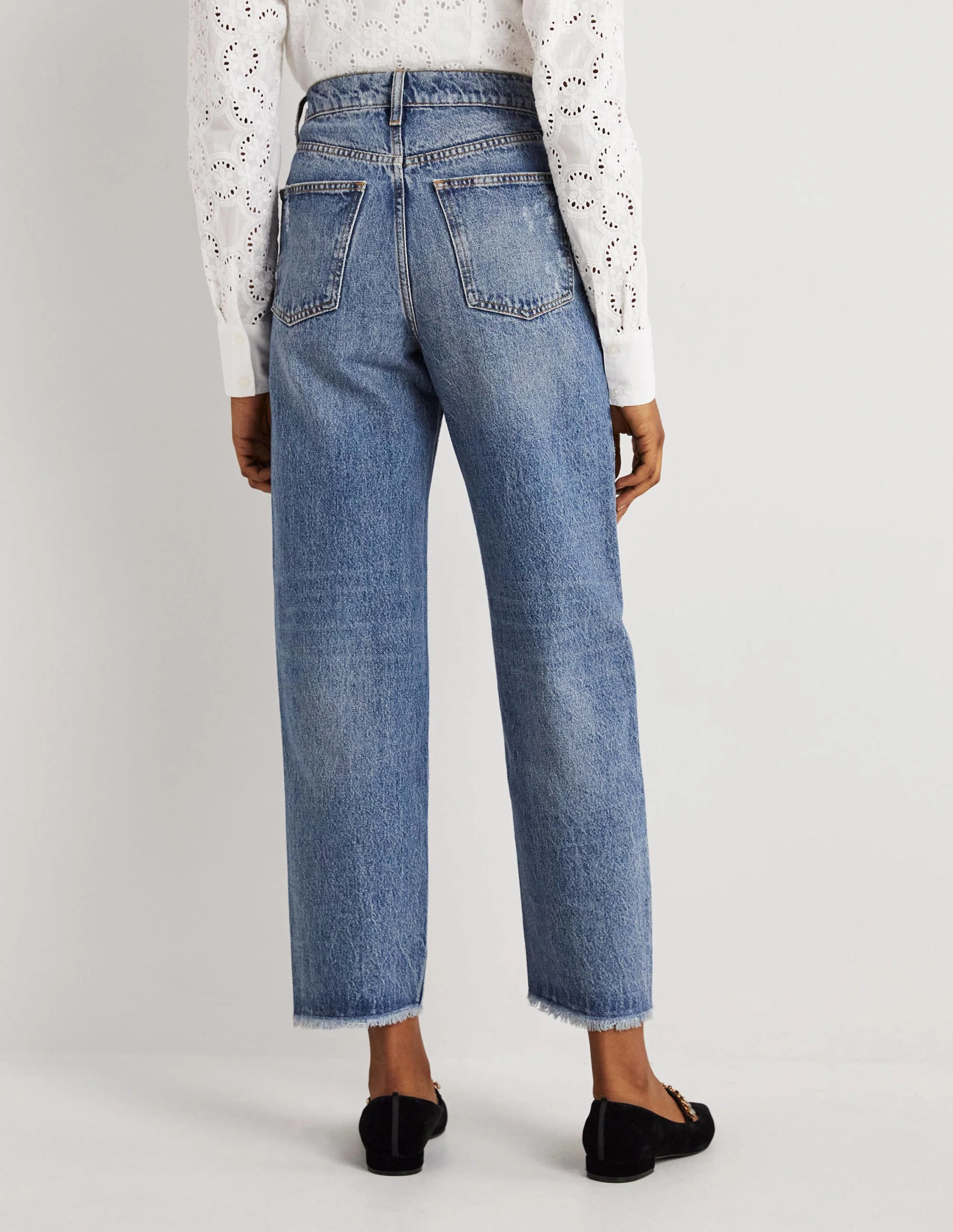 Jeans mit geradem Bein aus festem Denimstoff-Mittleres Vintageblau - Image 4