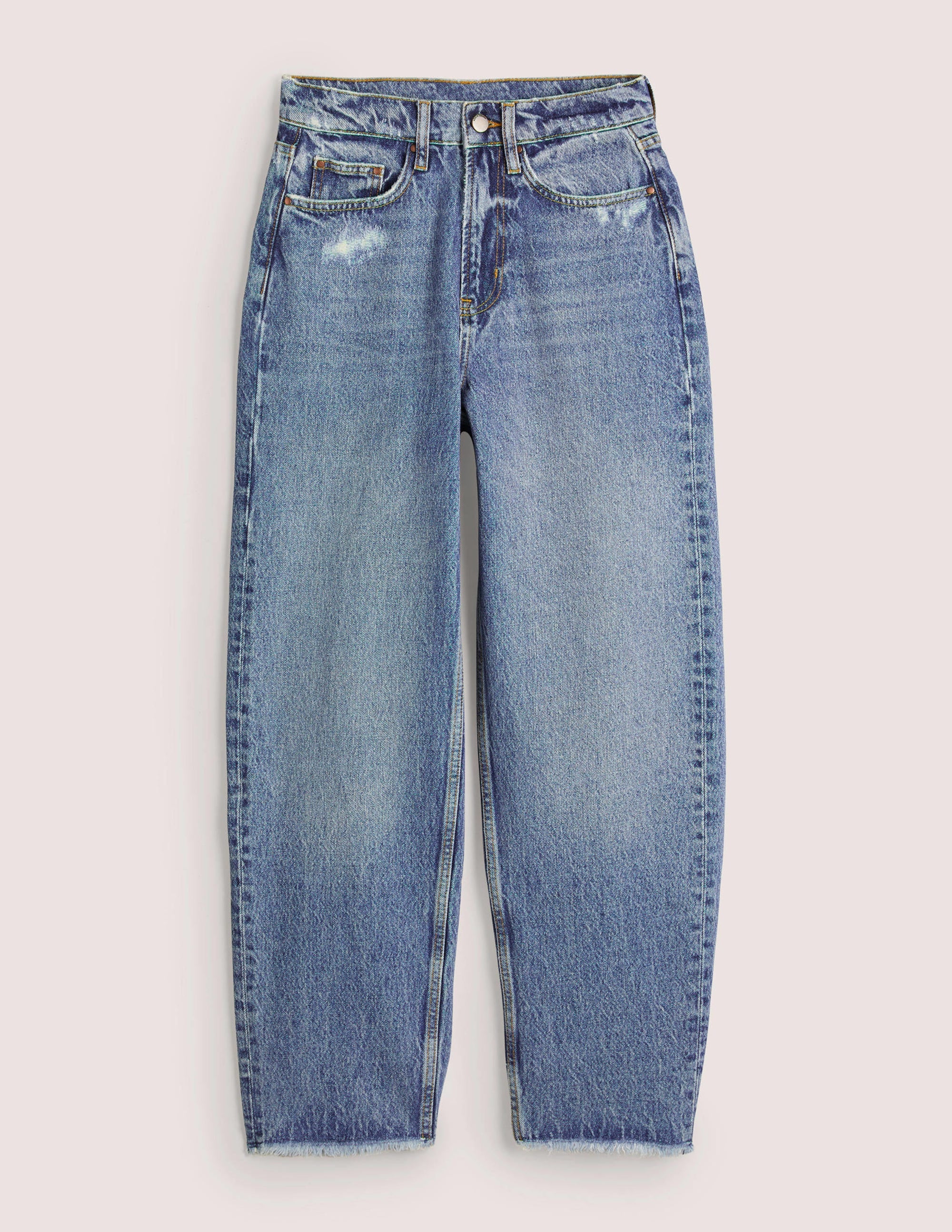 Jeans mit geradem Bein aus festem Denimstoff-Mittleres Vintageblau - Image 6