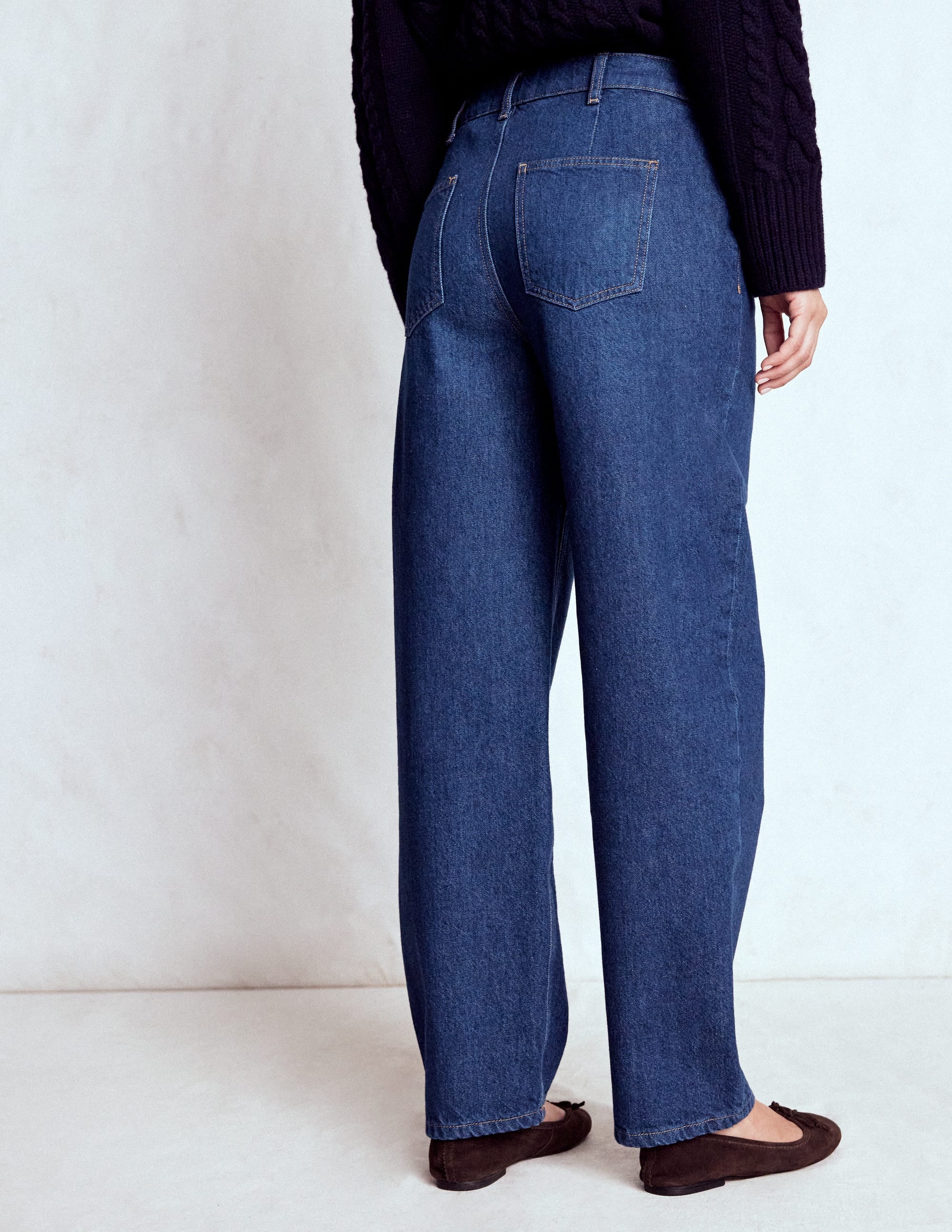 Jeans mit geradem Bein und sichtbarer Knopfleiste-Indigo - Image 3