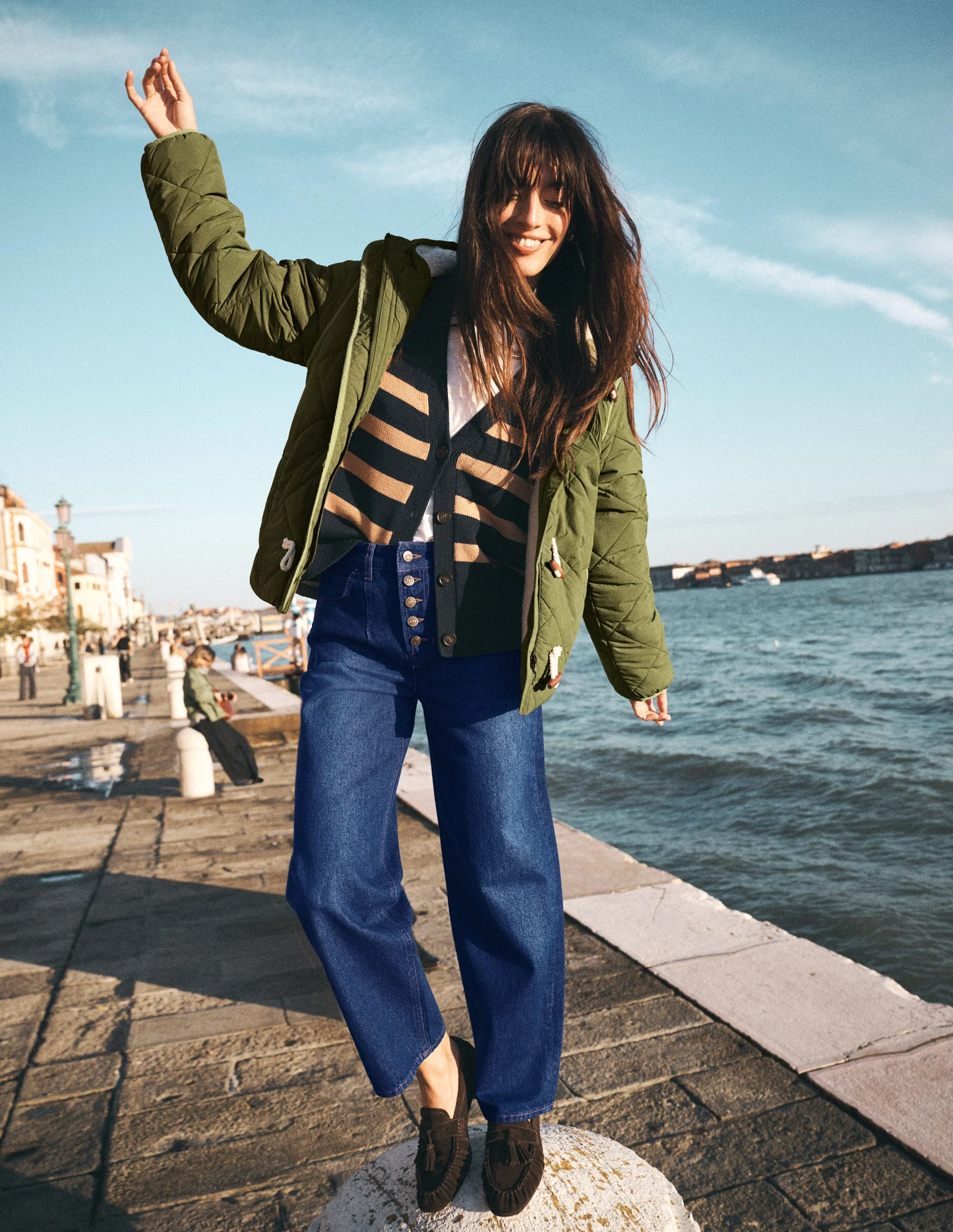 Jeans mit geradem Bein und sichtbarer Knopfleiste-Indigo - Image 6