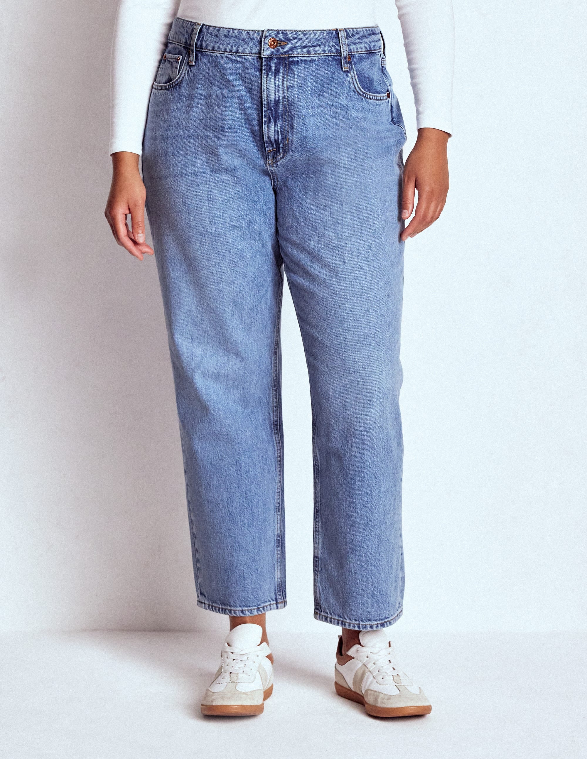 Jeans mit hohem Bund und geradem Bein-Ausgeblichene Optik - Image 10