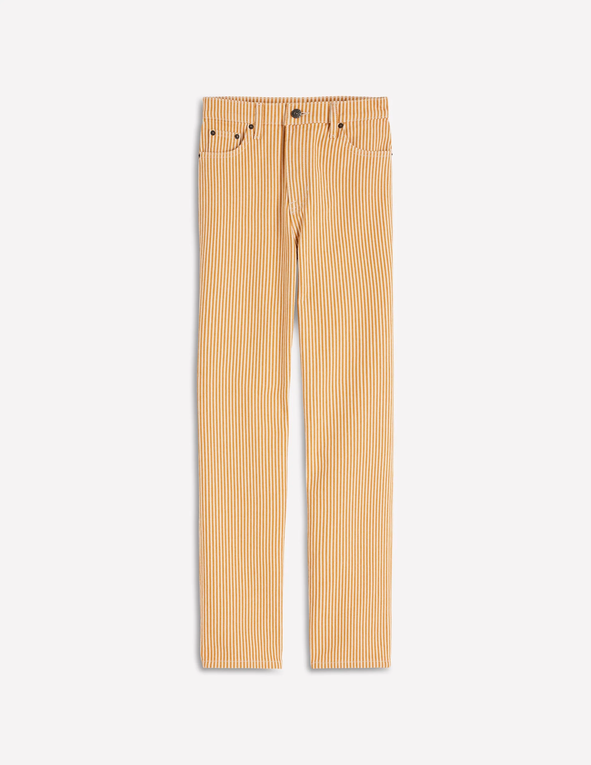 Jeans mit hohem Bund und geradem Bein-Gelb Streifen - Image 6