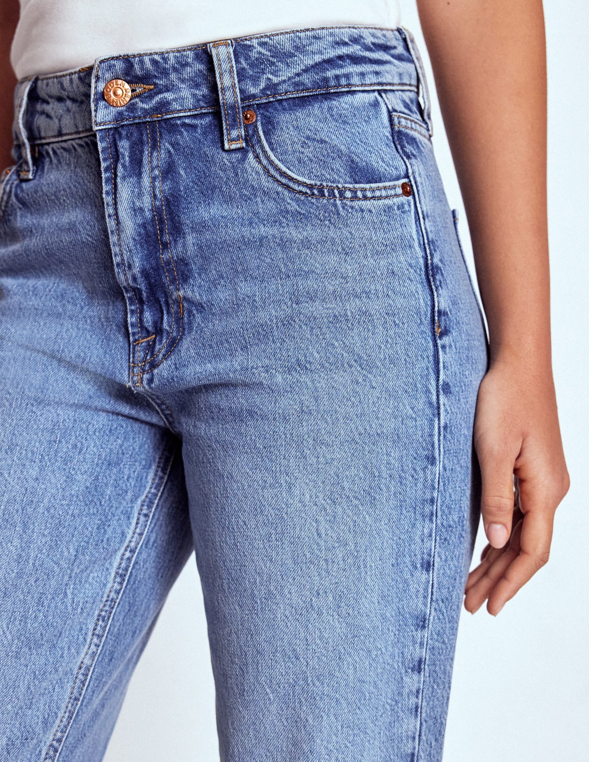 Jeans mit hohem Bund und geradem Bein-Helle Waschung - Image 4