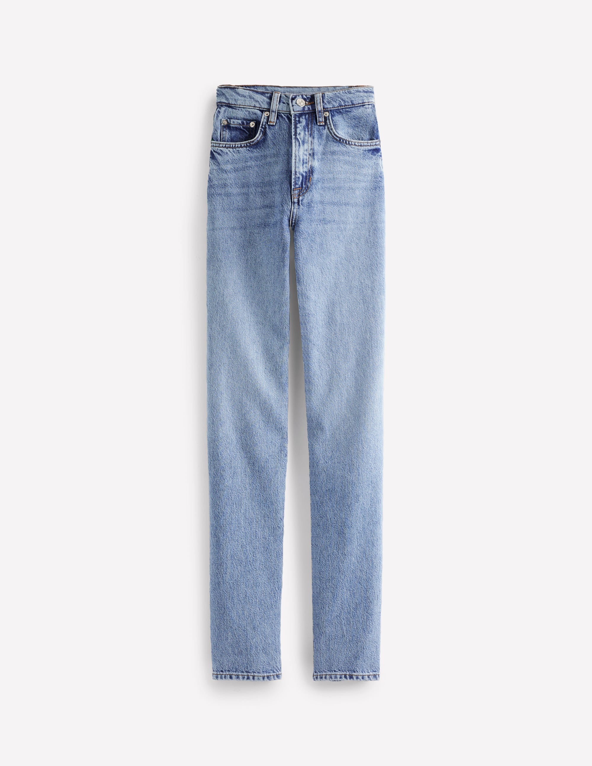 Jeans mit hohem Bund und geradem Bein-Helle Waschung - Image 7