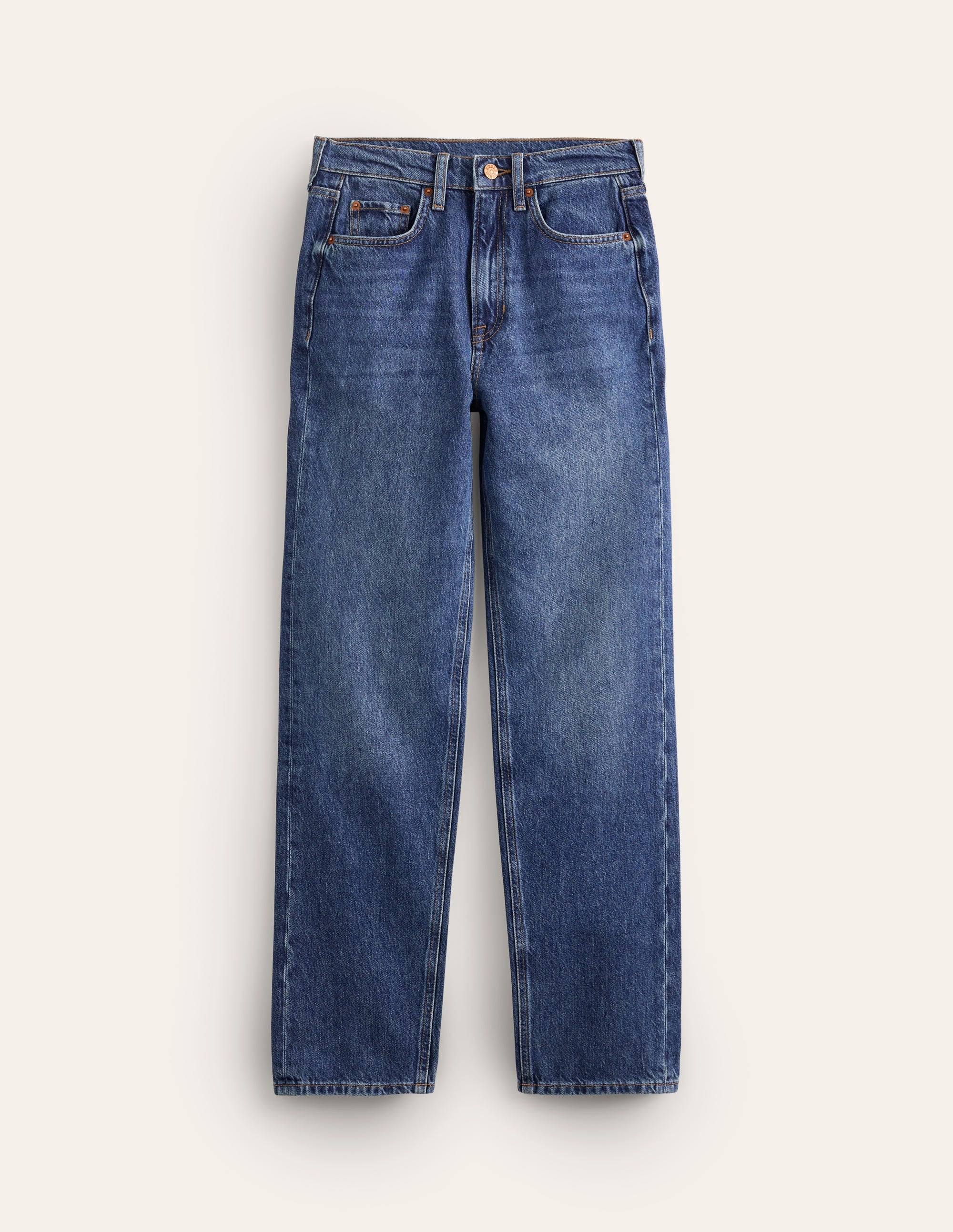Jeans mit hohem Bund und geradem Bein-MITTLERE WASCHUNG - Image 7