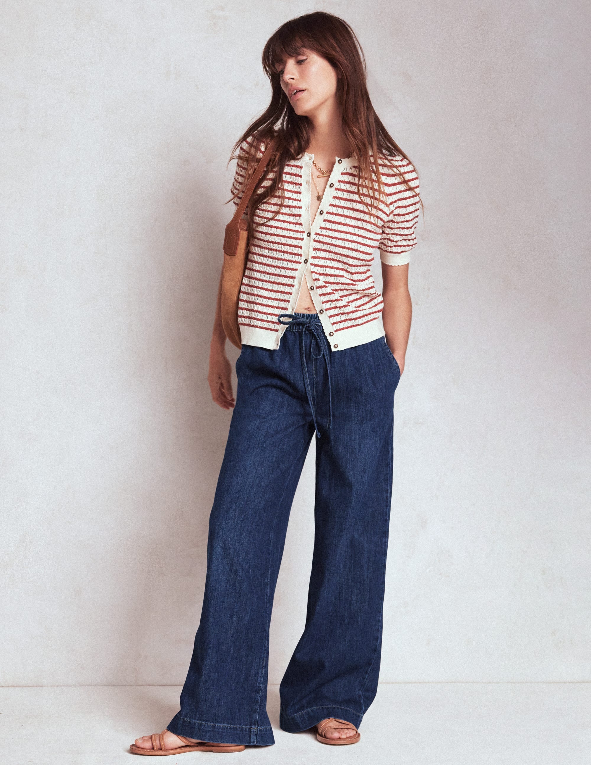 Jeans mit Kordelzug-MITTLERE WASCHUNG