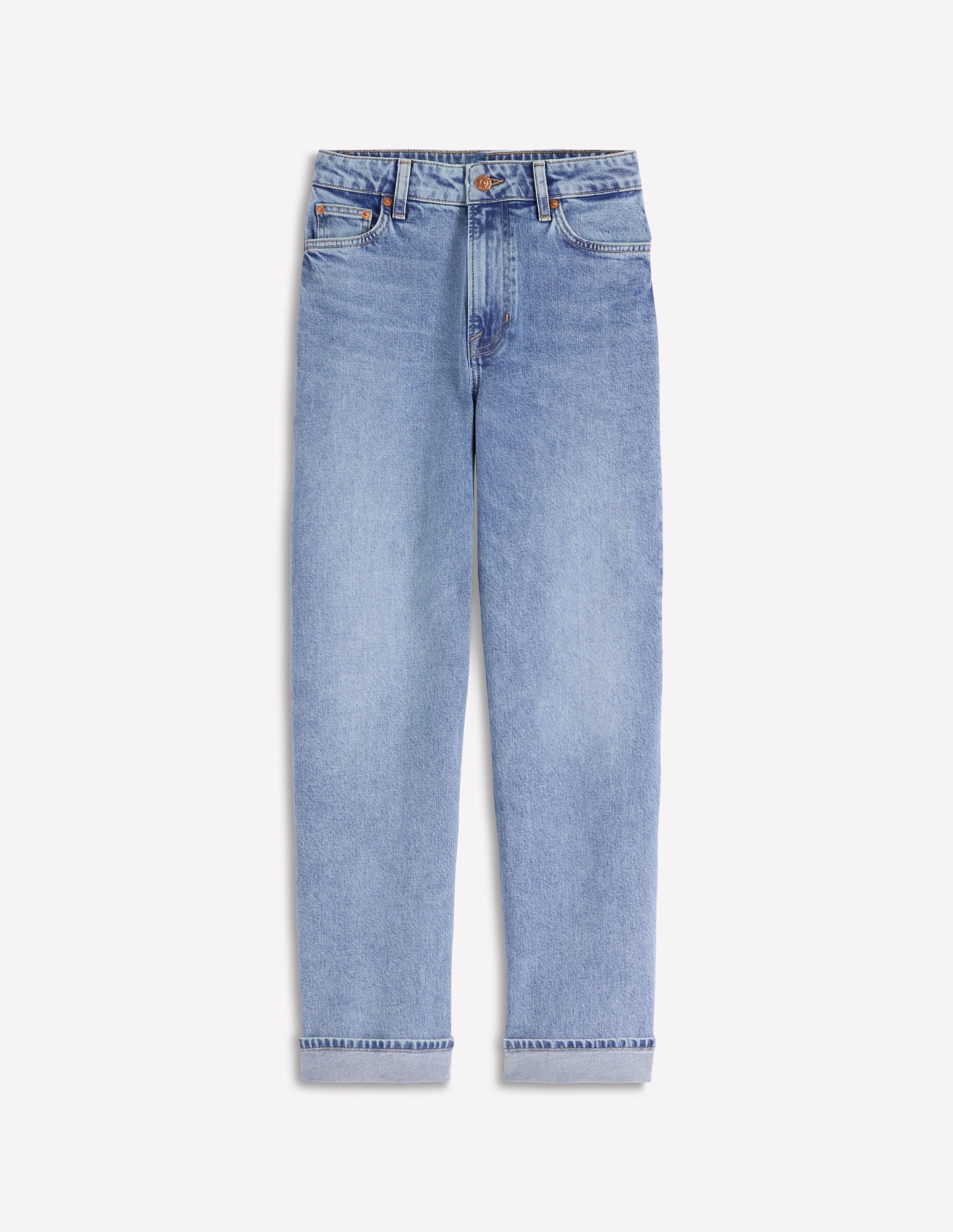 Jeans mit mittelhohem Bund und geradem Bein-Ausgeblichene Optik - Image 6