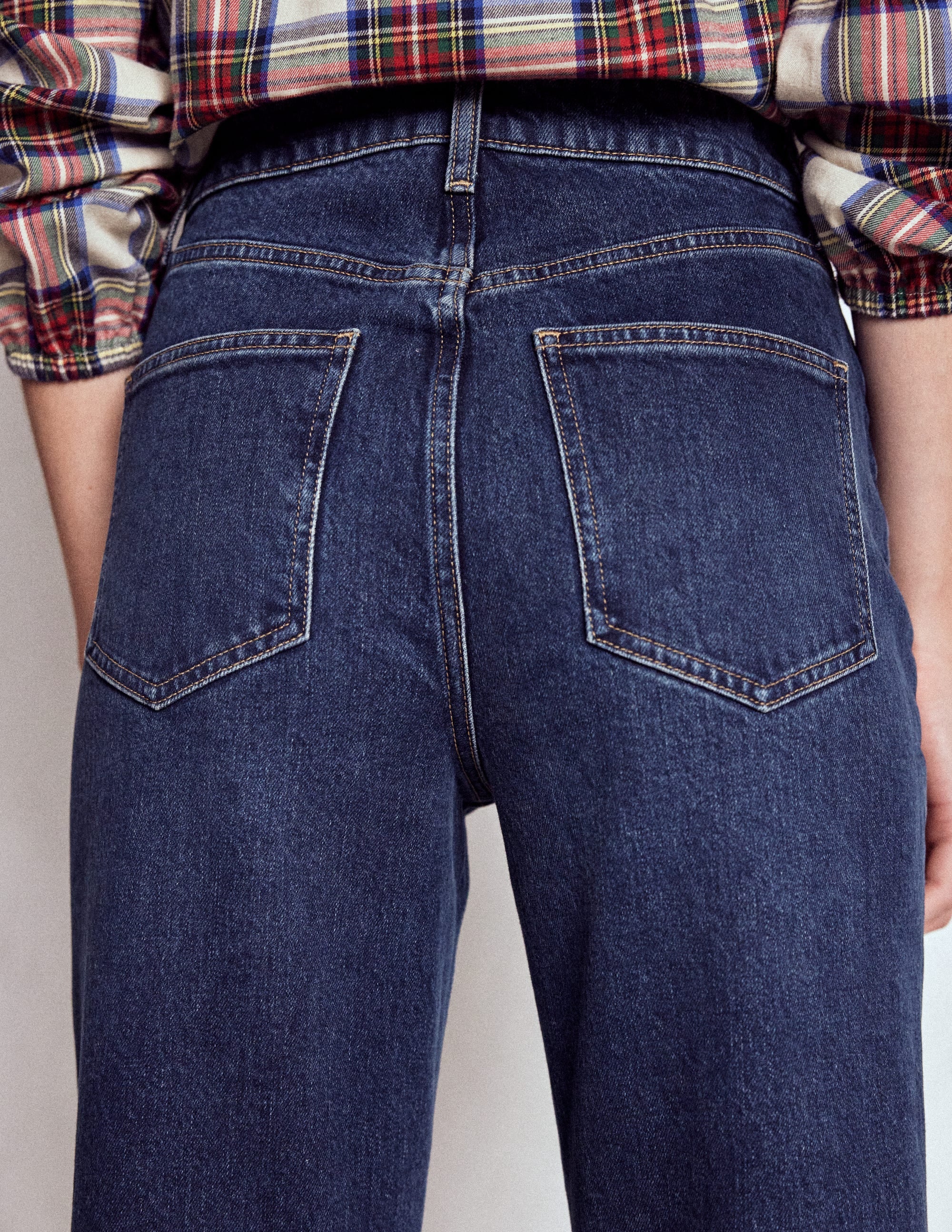 Jeans mit mittelhohem Bund und geradem Bein-Dunkles Vintageblau - Image 2