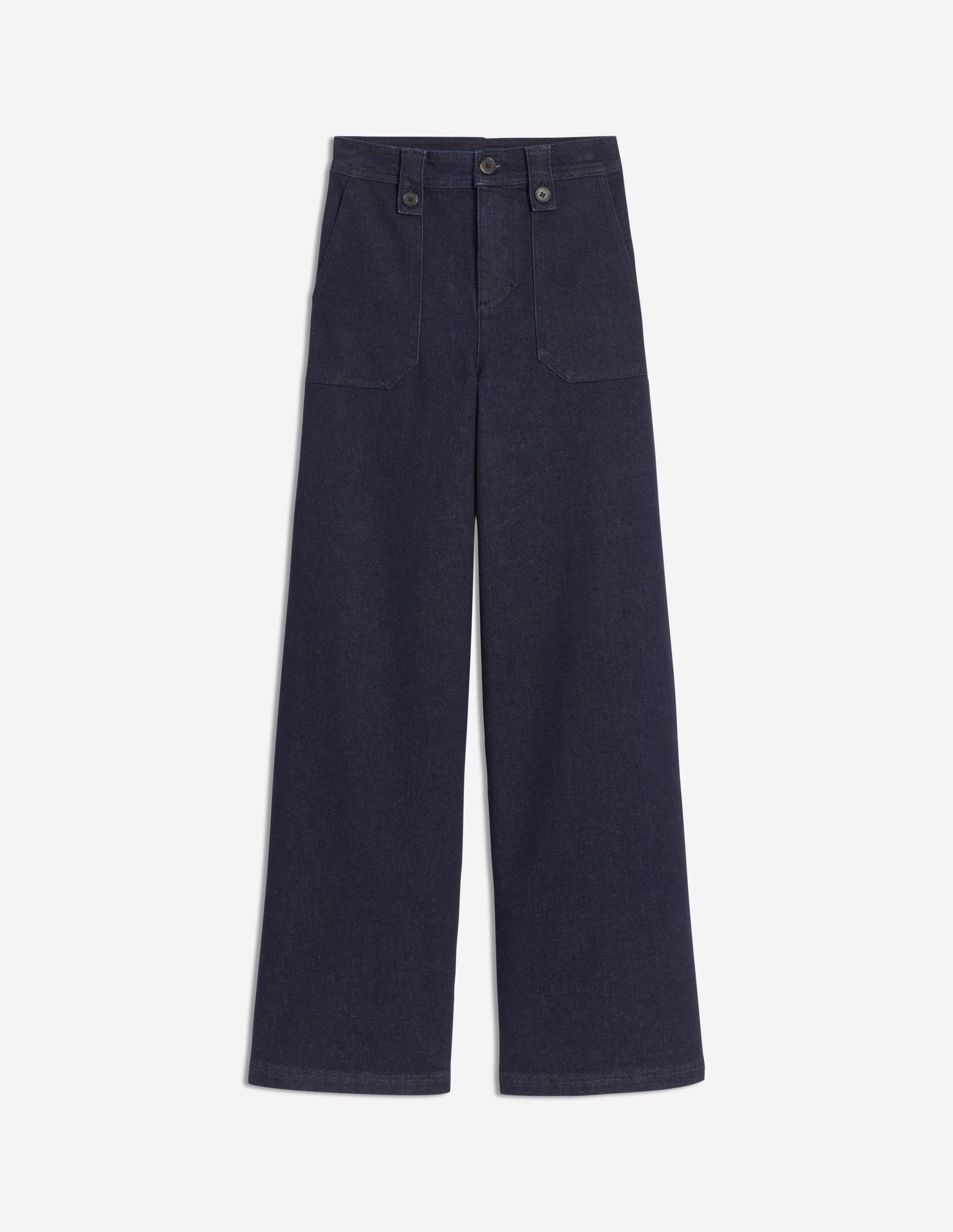 Jeans mit mittelhohem Bund und Knopfdetail-Indigo Waschung - Image 6