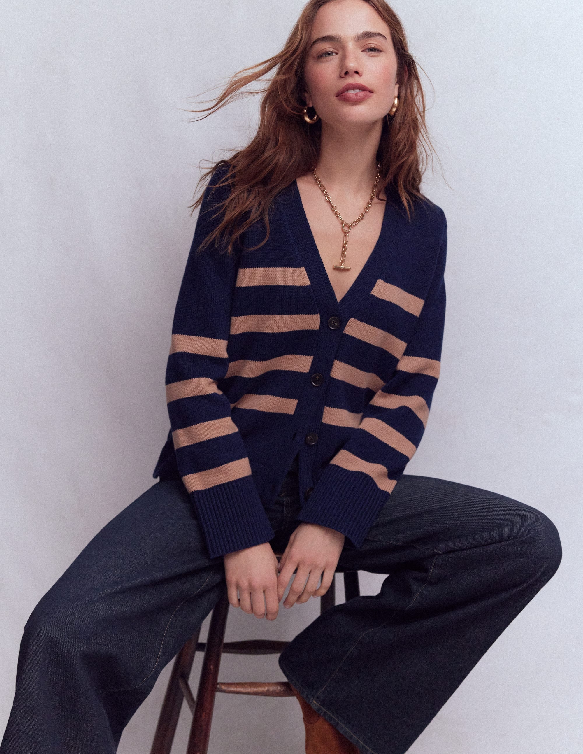 Jeans mit weitem Bein-Indigo