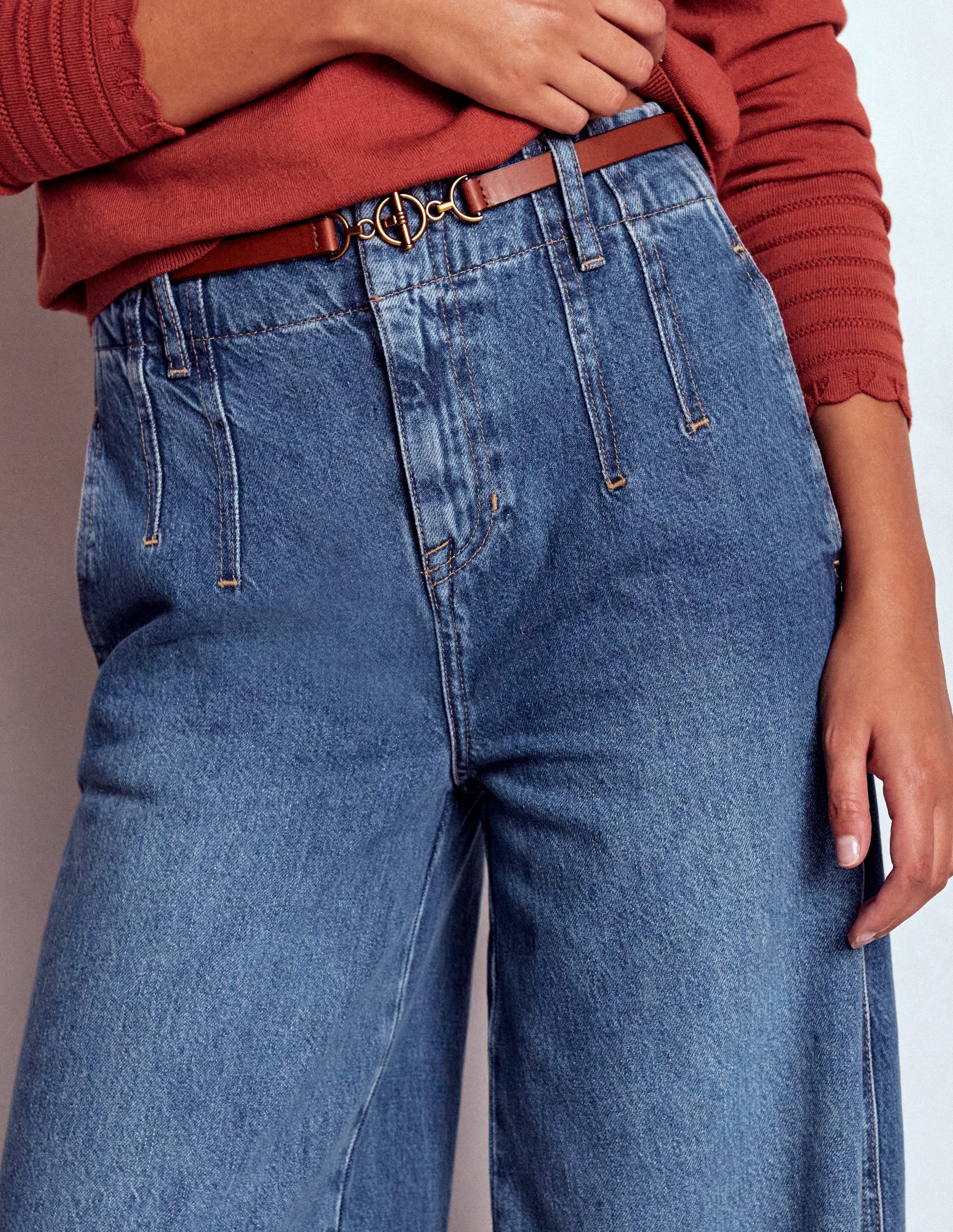 Jeans mit weitem Bein und Ziernaht-Medium Vintage - Image 4