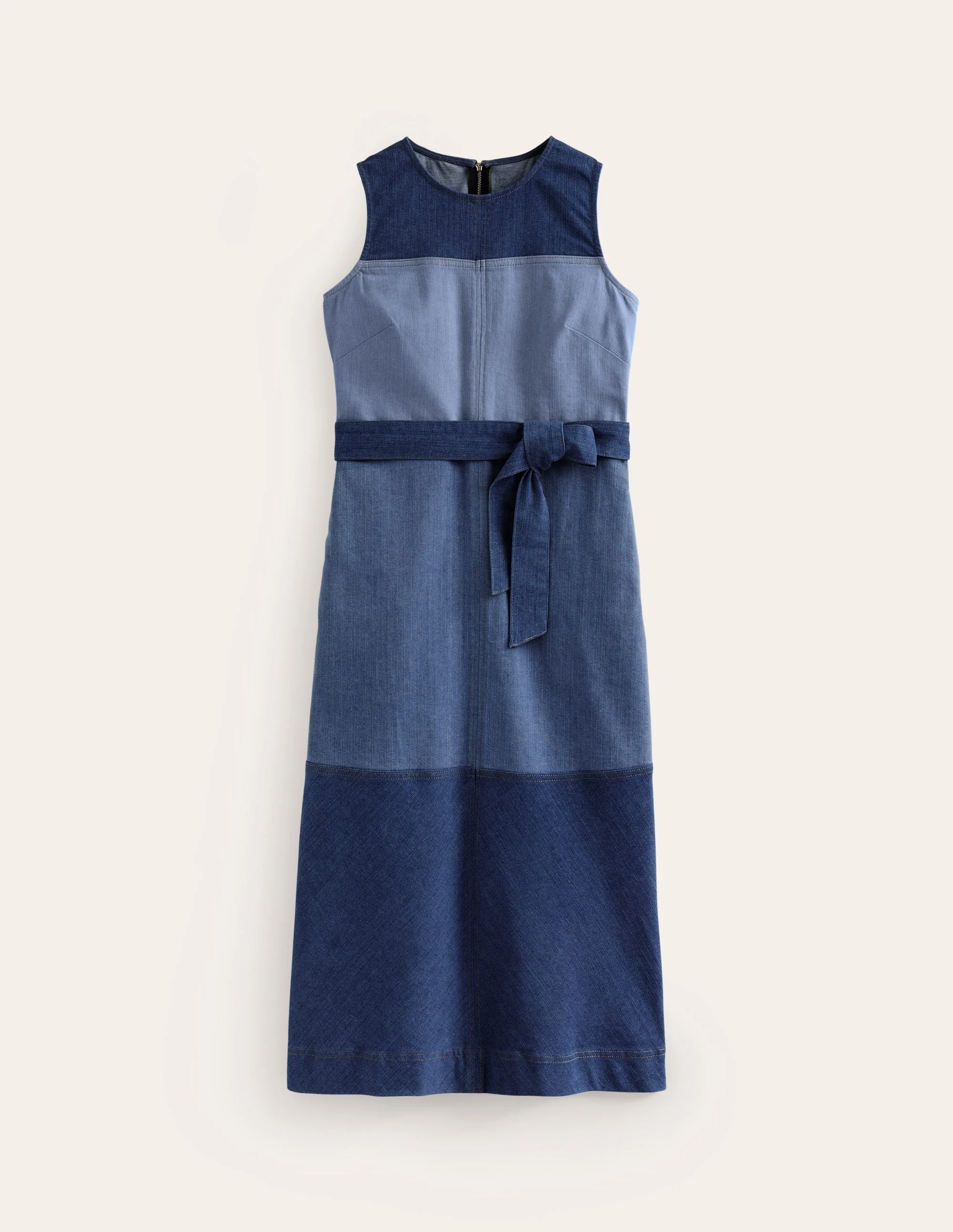 Jeansflickenkleid in Midilänge-Versetzte Jeansflicken - Image 5