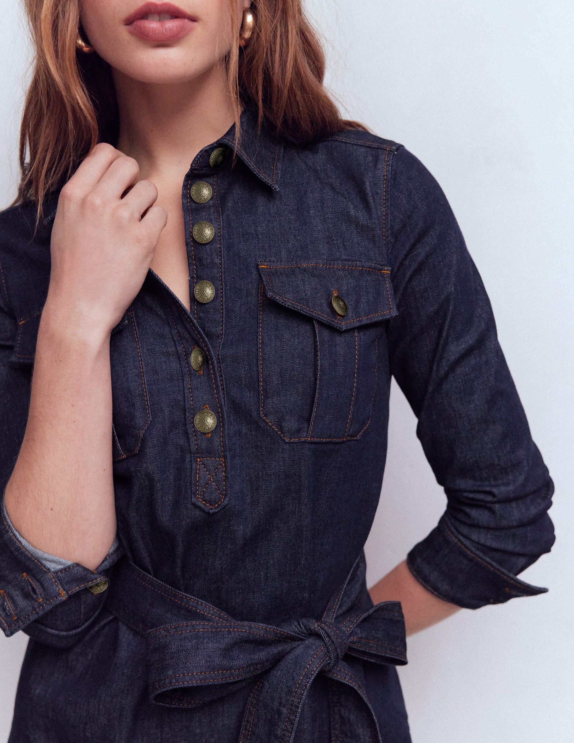 Jeanskleid mit kurzer Knopfleiste-Indigo Gewaschen - Image 2