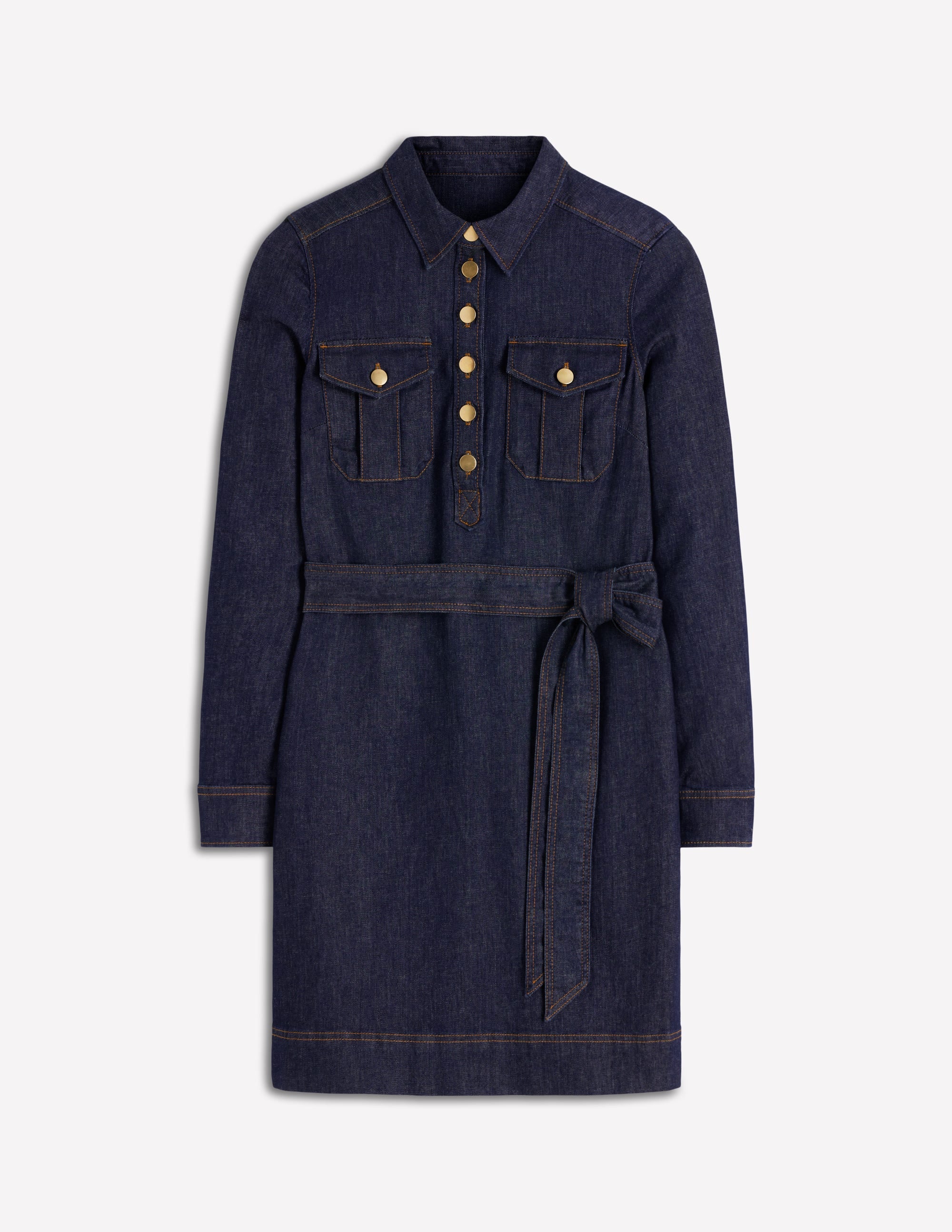Jeanskleid mit kurzer Knopfleiste-Indigo Gewaschen - Image 6