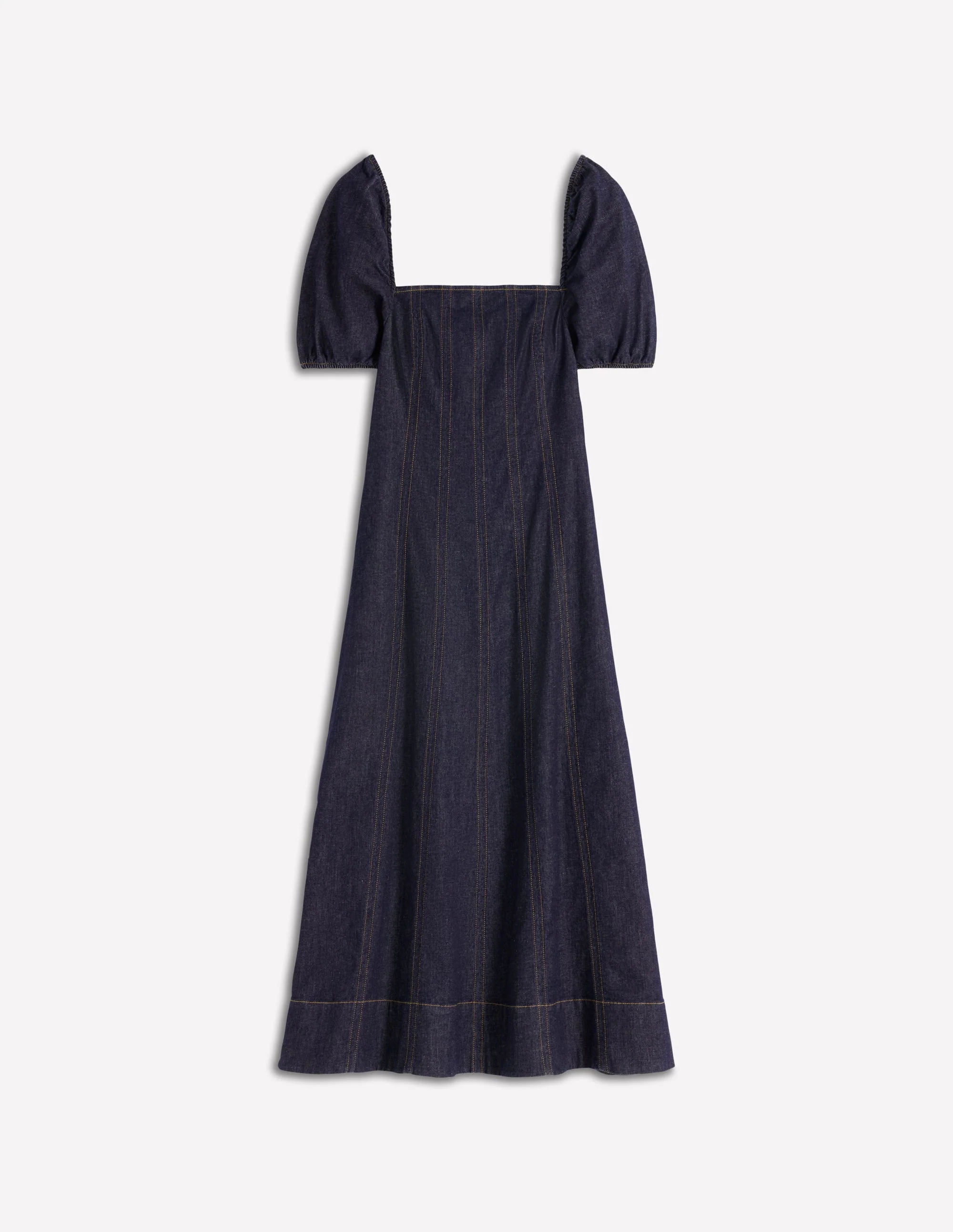 Jeanskleid mit Puffärmeln-Indigo - Image 6