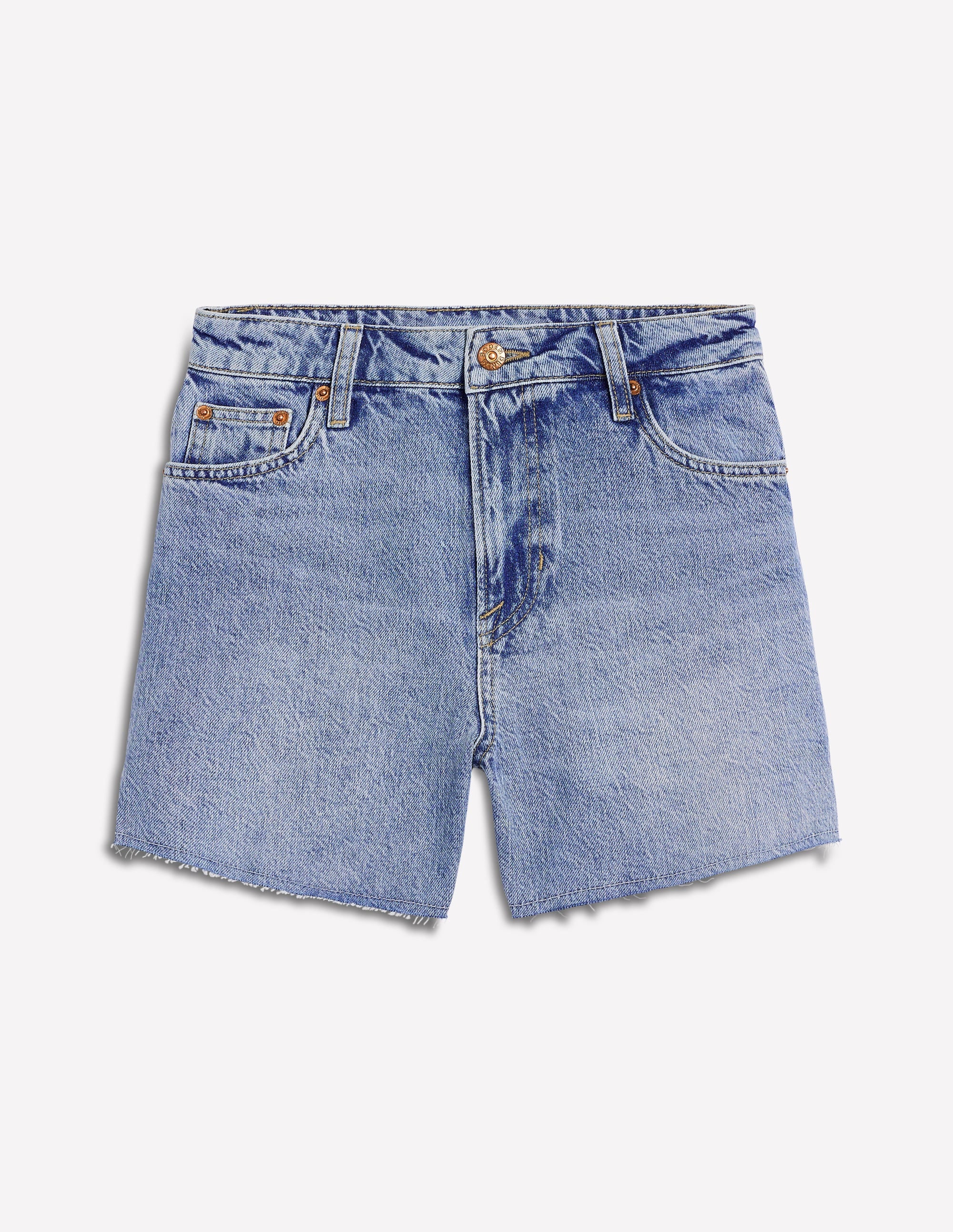 Jeansshorts mit Fransen-Ausgeblichene Optik - Image 7