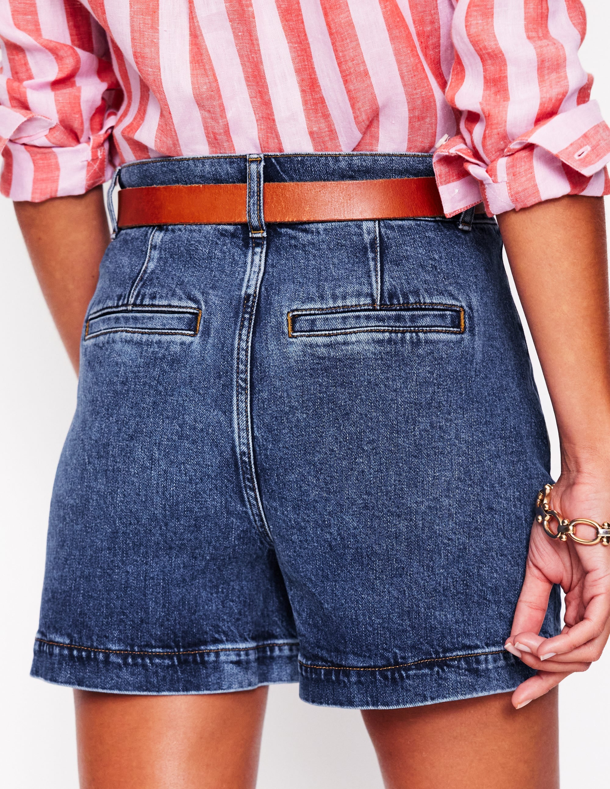 Jeansshorts mit Taschen vorn-Beatnik Red - Image 3
