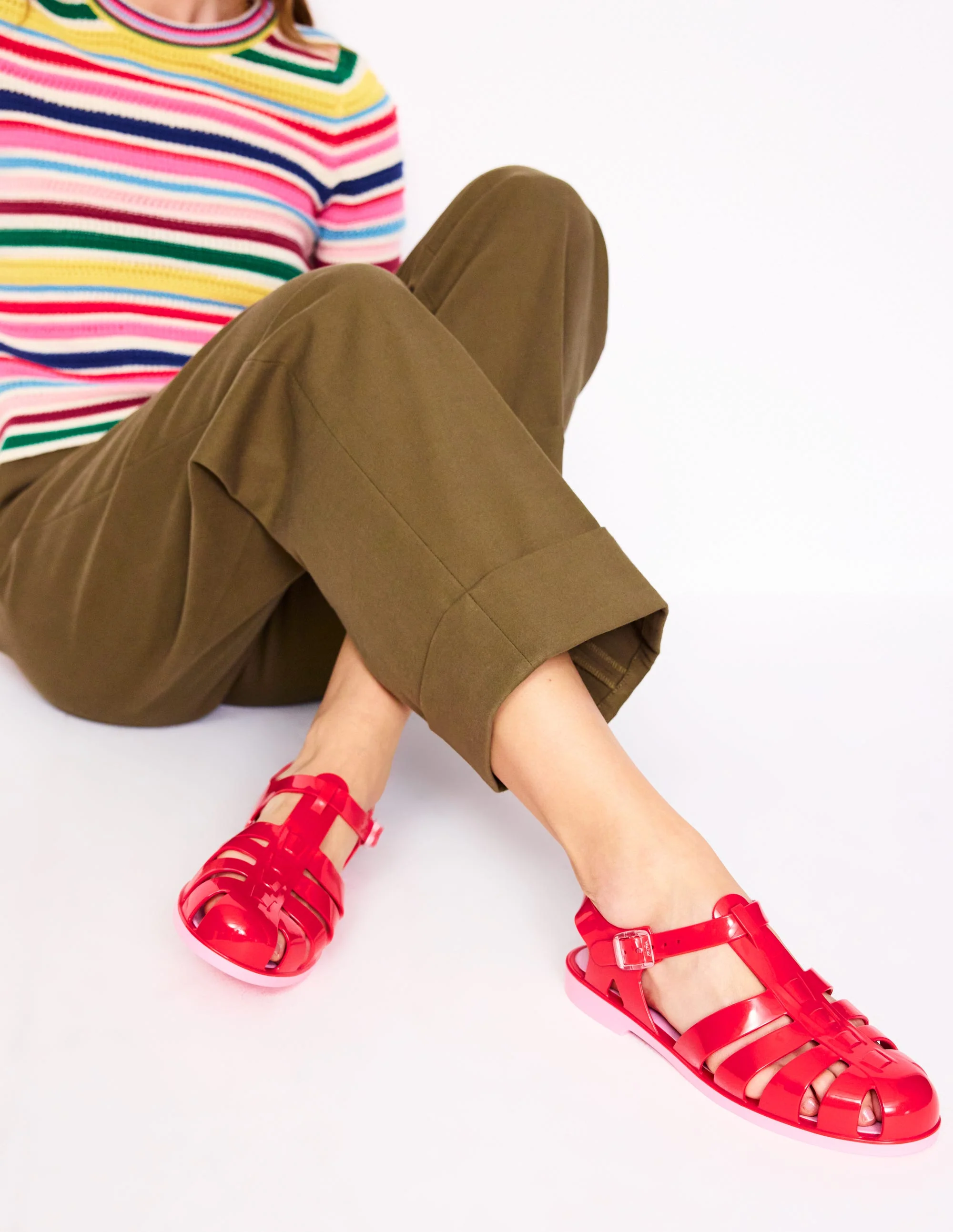 Jelly-Schuhe-Briefkastenrot/Sanftes Rosa - Image 2