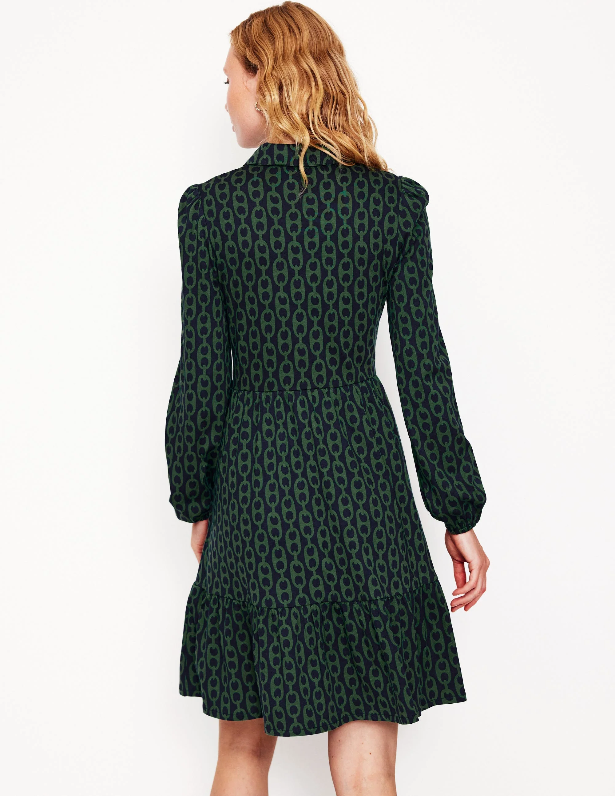 Jemima Gestuftes Jerseykleid-Kiefer, Geo-Kette - Image 3
