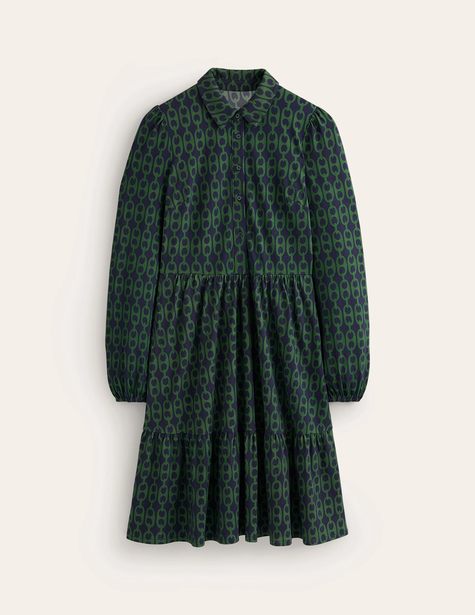 Jemima Gestuftes Jerseykleid-Kiefer, Geo-Kette - Image 5