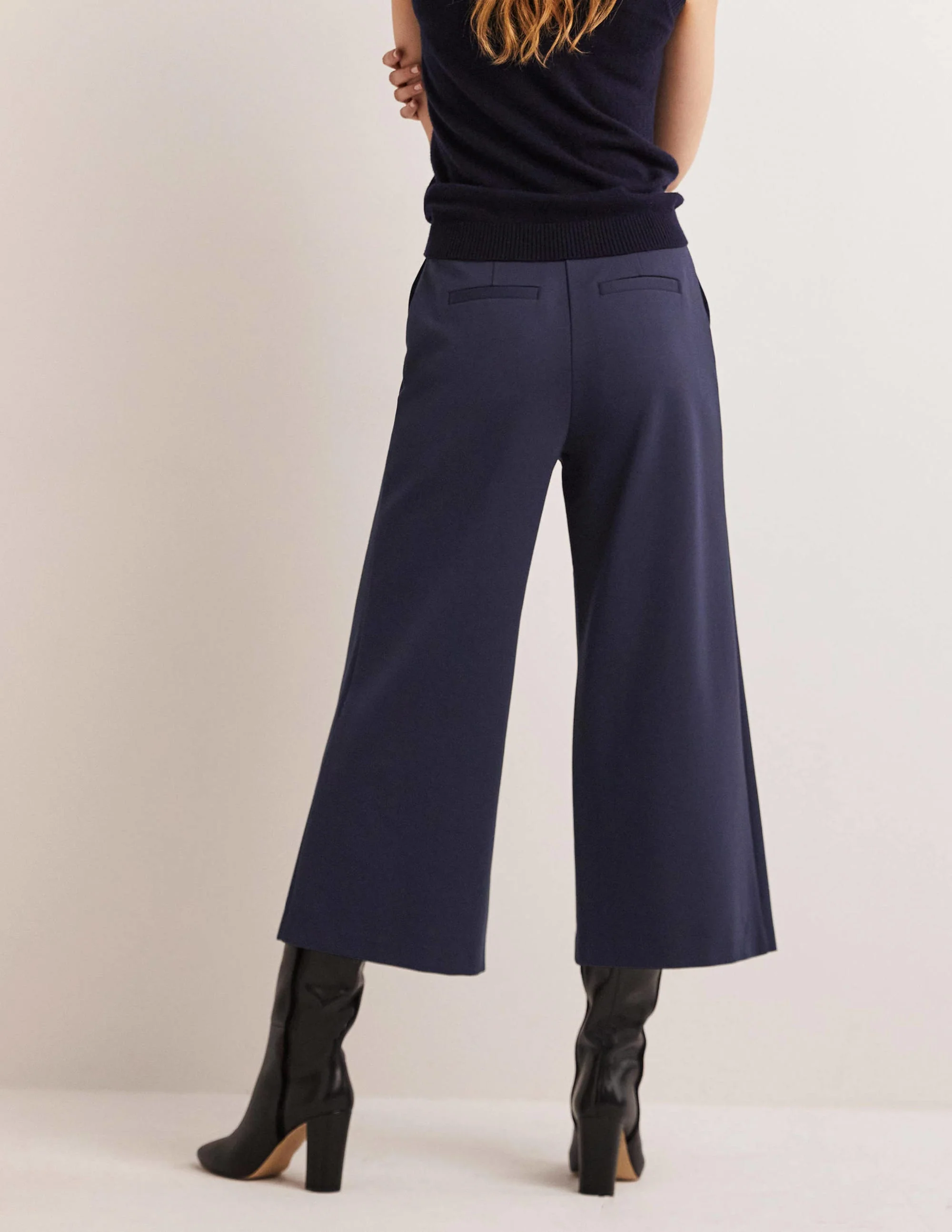 Jersey-Culotte mit weitem Bein-Marineblau - Image 3