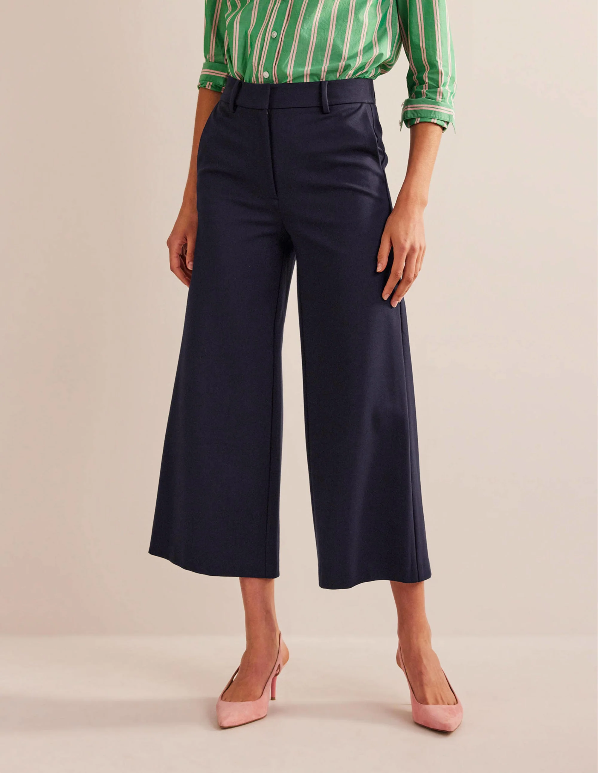Jersey-Culotte mit weitem Bein-Marineblau - Image 4