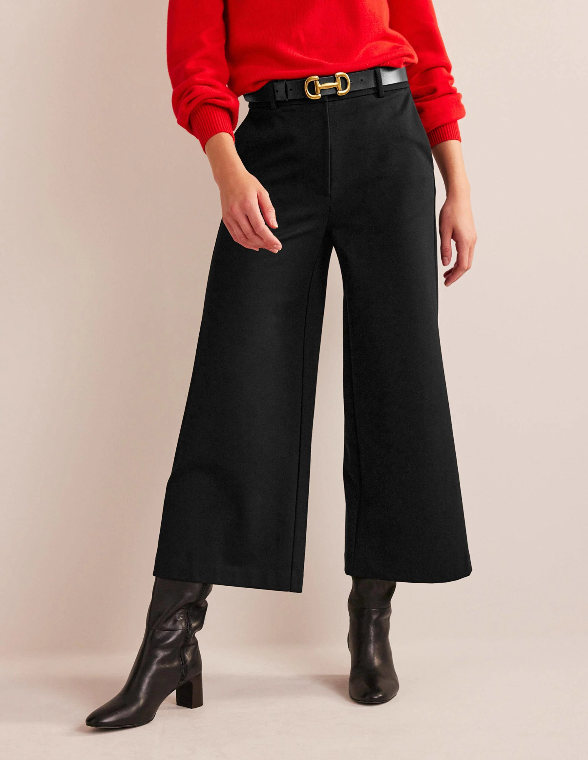 Jersey-Culotte mit weitem Bein-Schwarz - Image 4