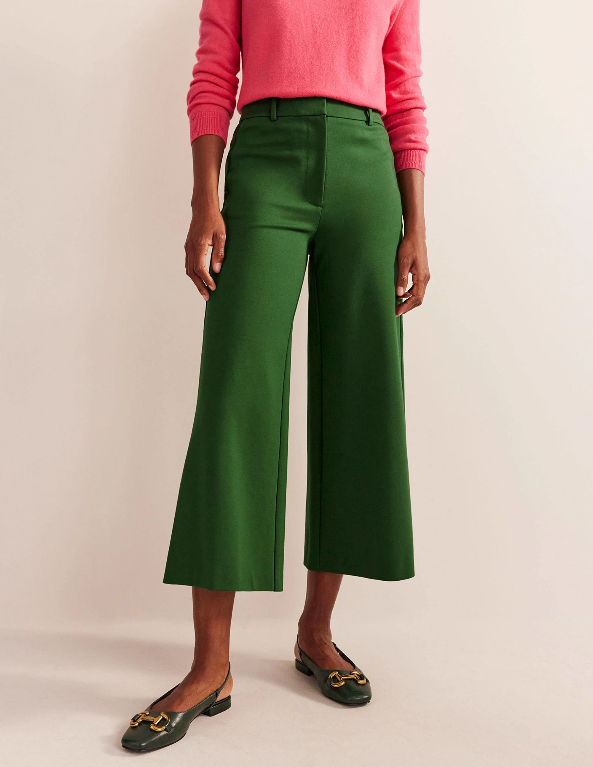 Jersey-Culotte mit weitem Bein-Wintergrün - Image 4