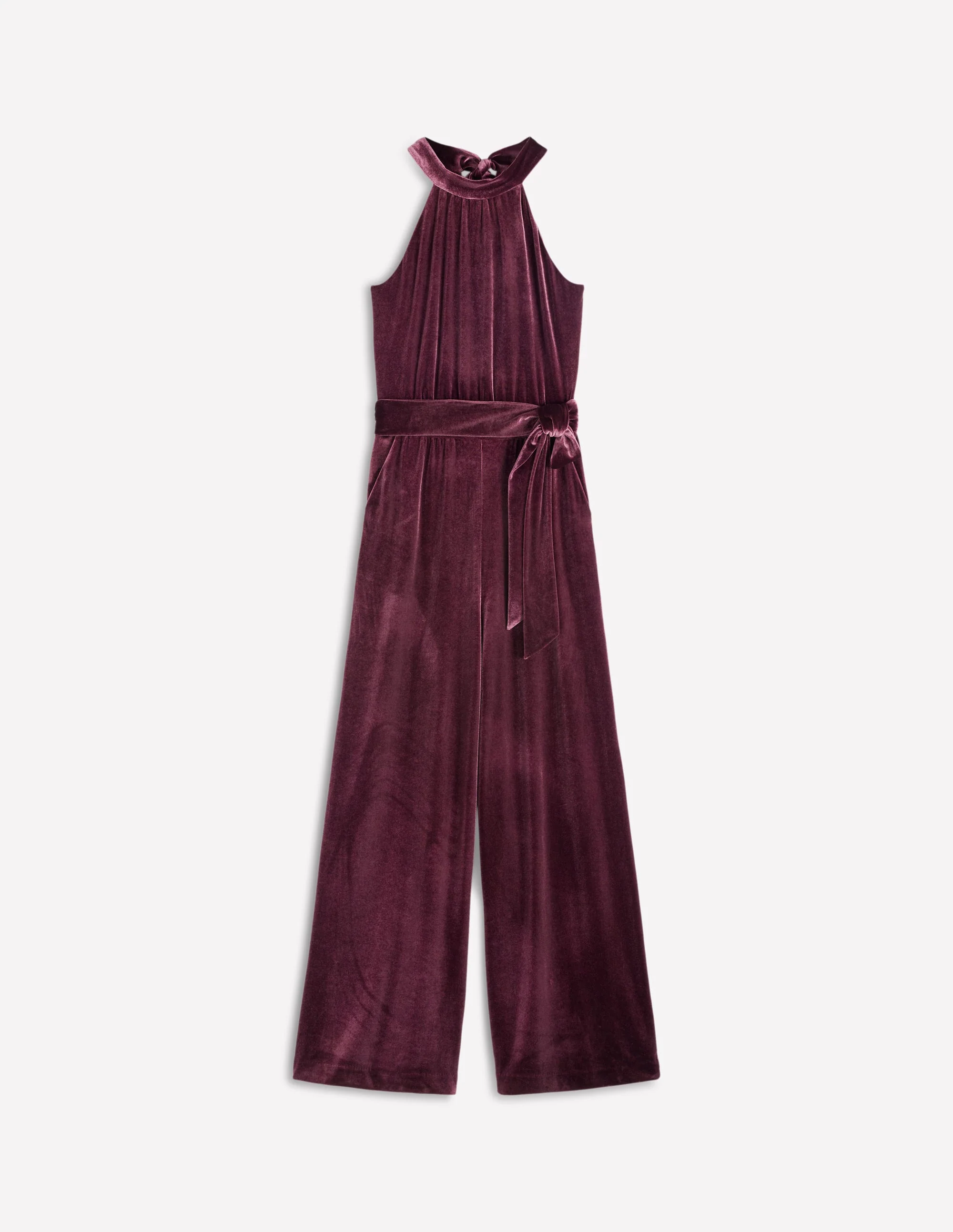 Jersey-Jumpsuit mit Neckholder-Dunkle Kirsche - Image 6