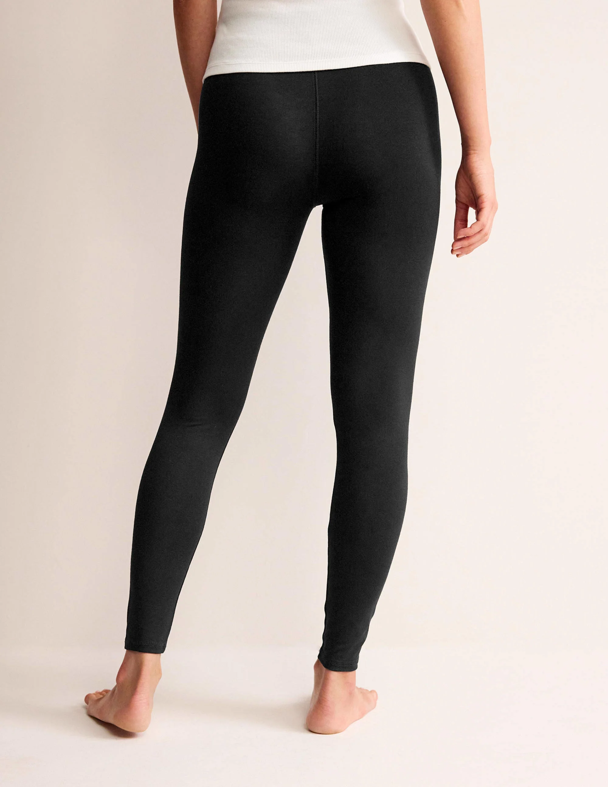 Jersey-Leggings mit hohem Bund-Schwarz - Image 3