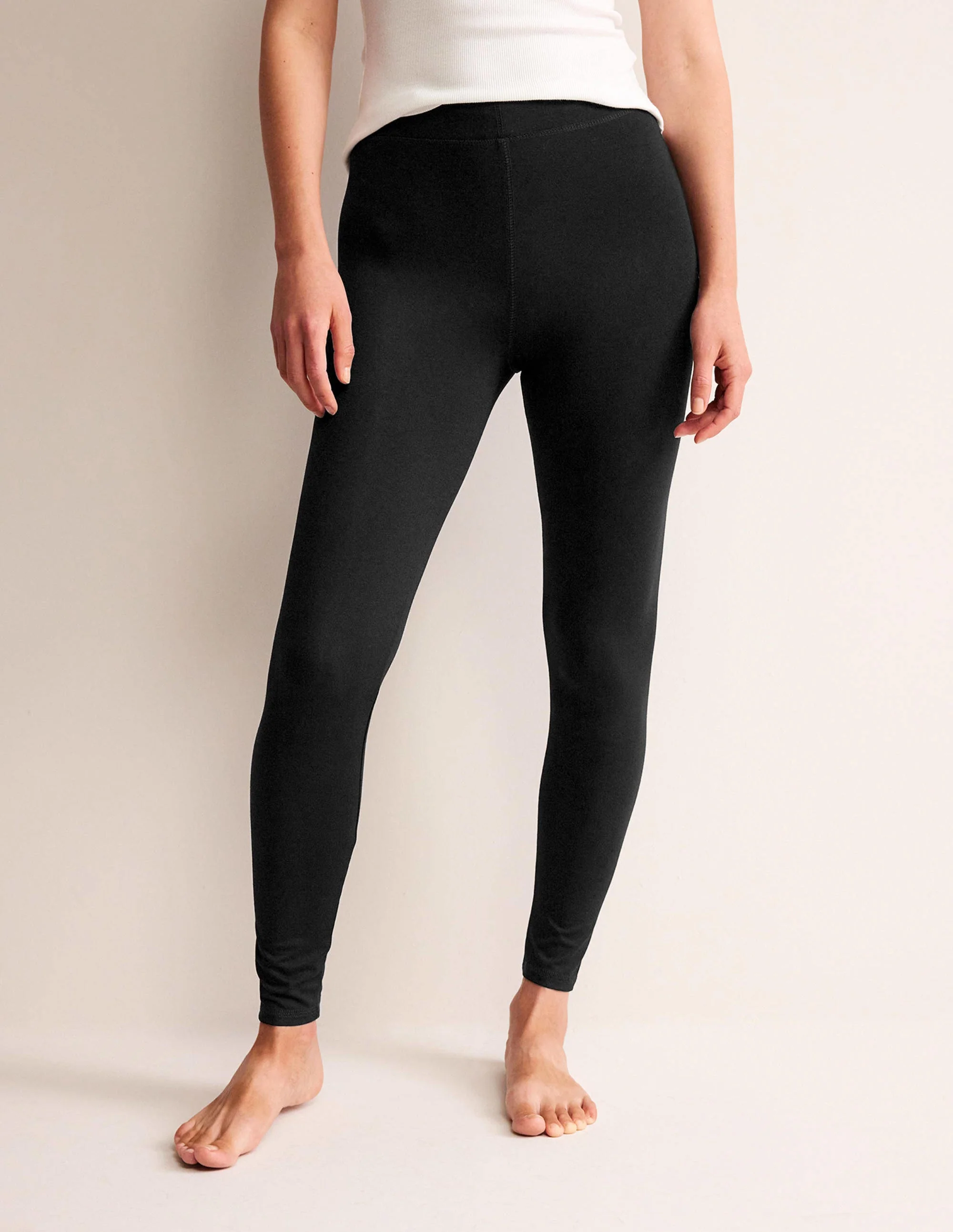 Jersey-Leggings mit hohem Bund-Schwarz - Image 4