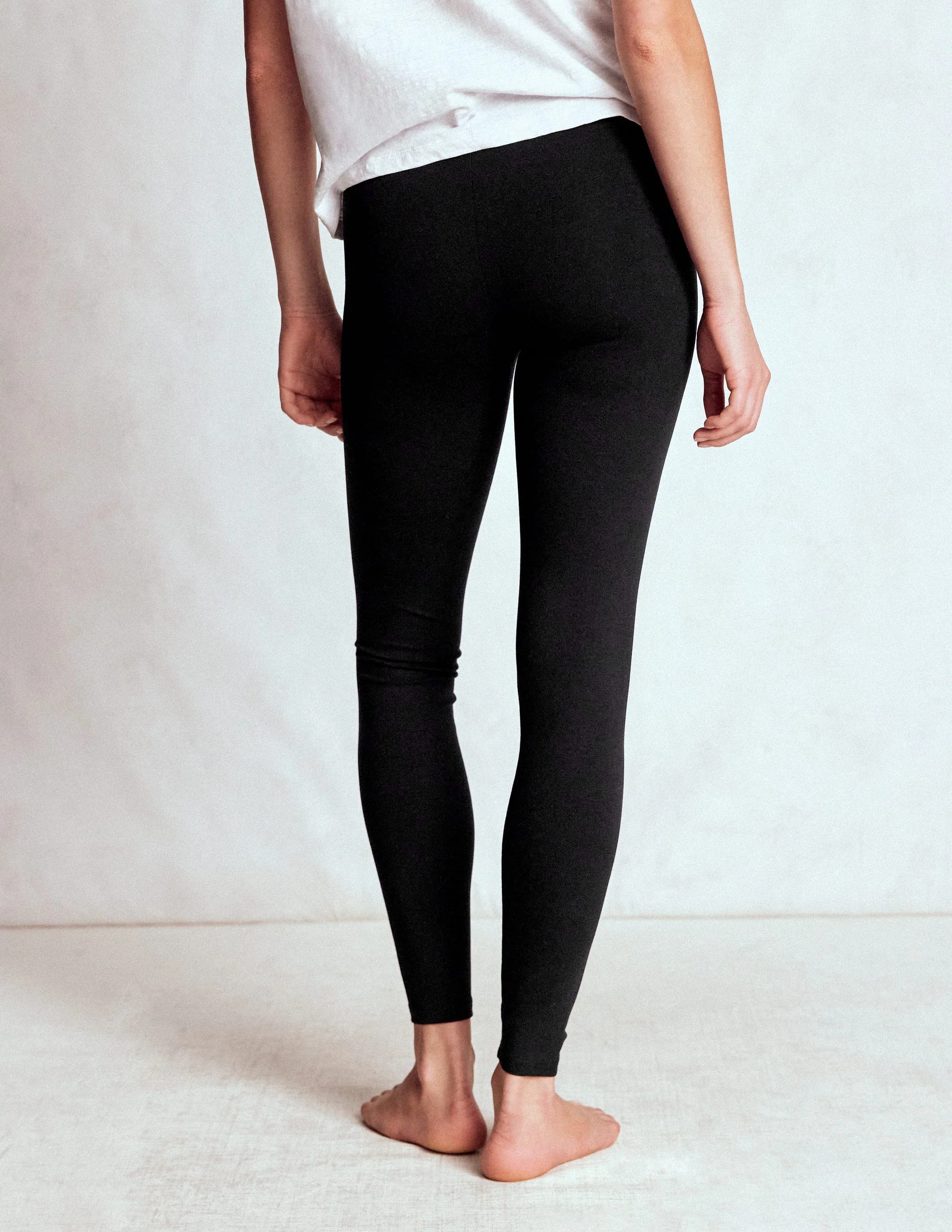 Jersey-Leggings mit hohem Bund-Schwarz - Image 3