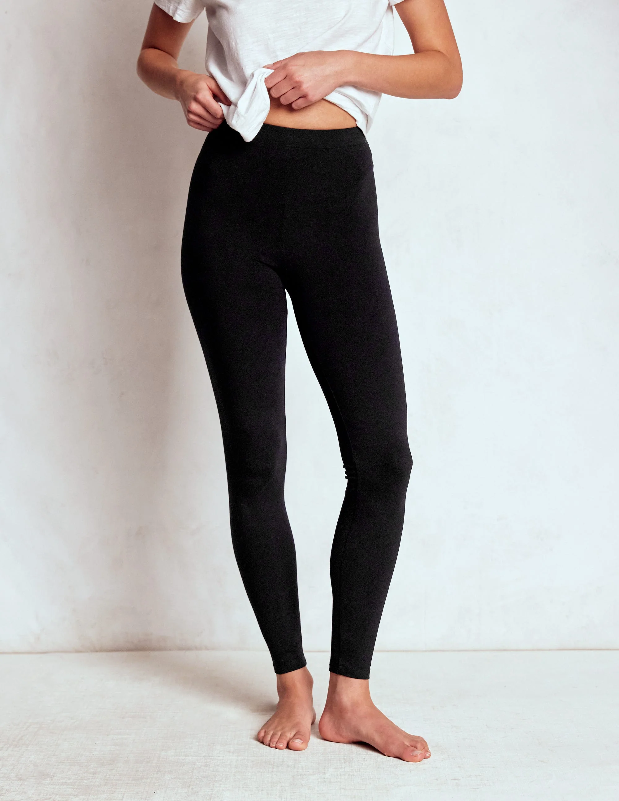 Jersey-Leggings mit hohem Bund-Schwarz - Image 4