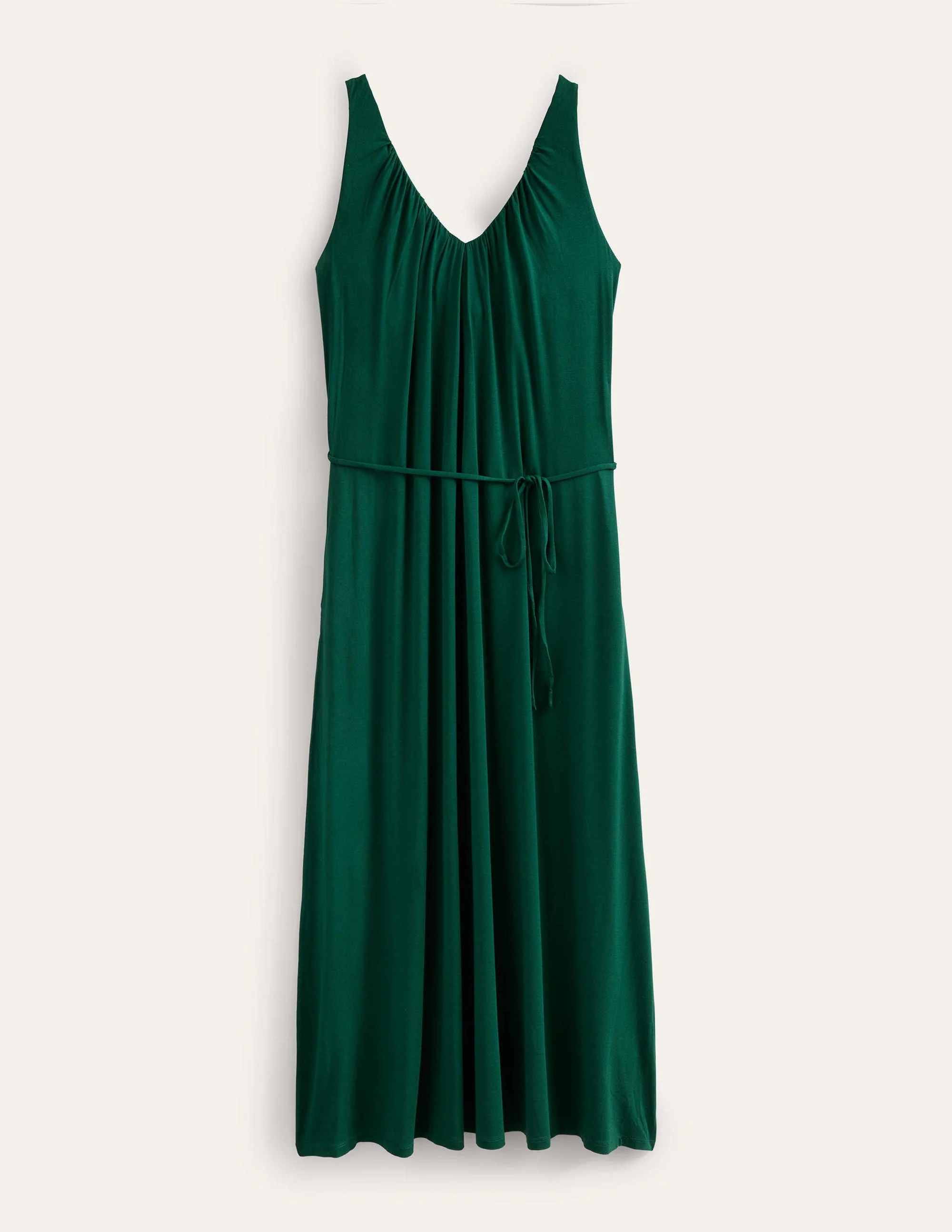 Jersey-Maxikleid mit V-Ausschnitt-Dunkles Smaragdgrün - Image 5