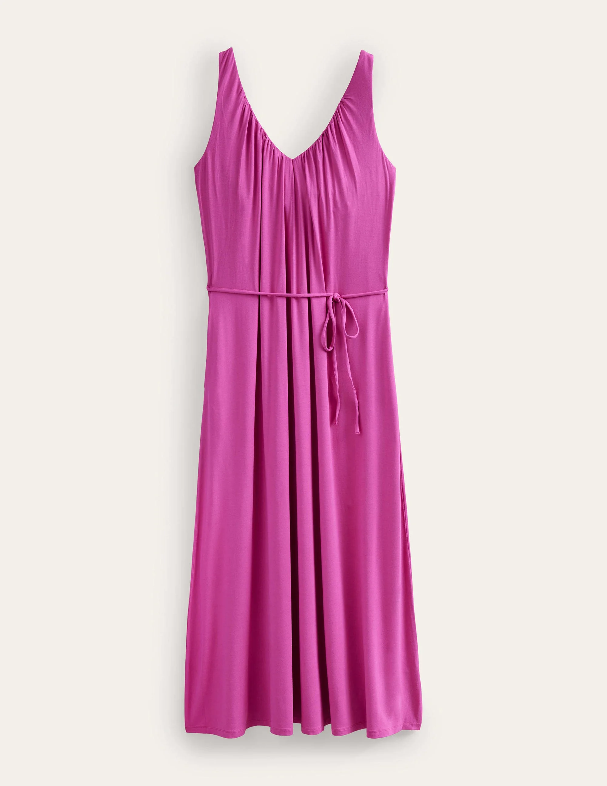 Jersey-Maxikleid mit V-Ausschnitt-Magenta - Image 6