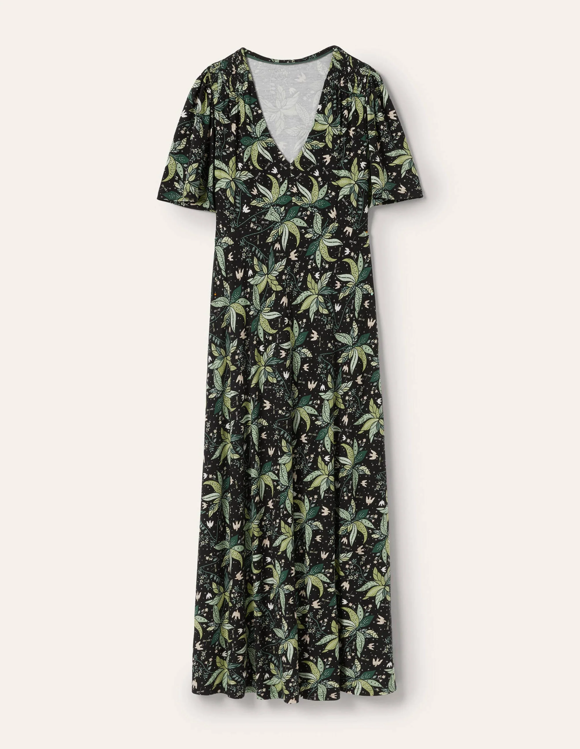 Jersey-Midikleid-Schwarz, Orientalisches Muster - Image 5