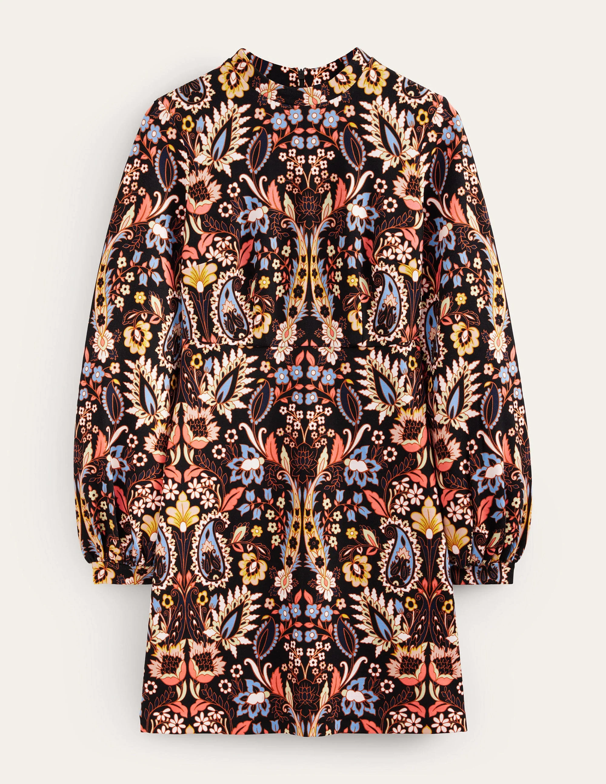 Jersey-Minikleid mit Blousonärmeln-Bunt, Exotische Blätter - Image 6