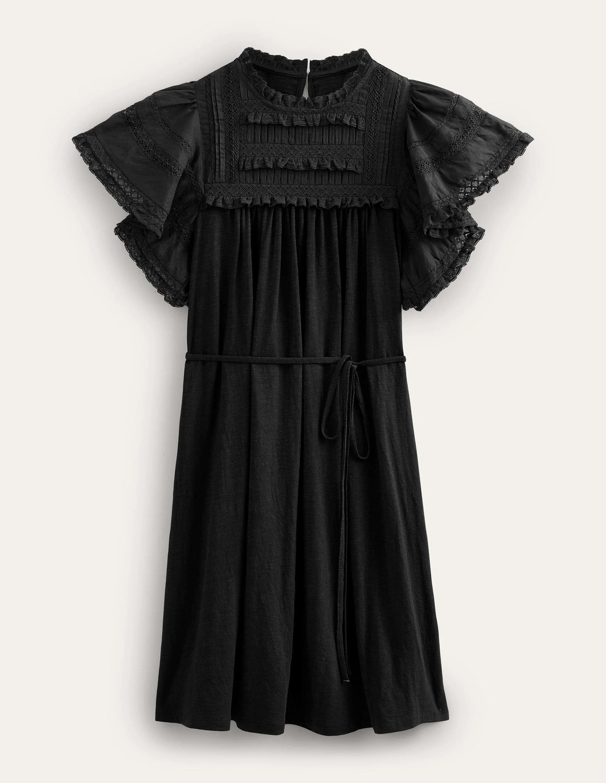 Jersey-Minikleid mit Bortendetail-Schwarz - Image 5