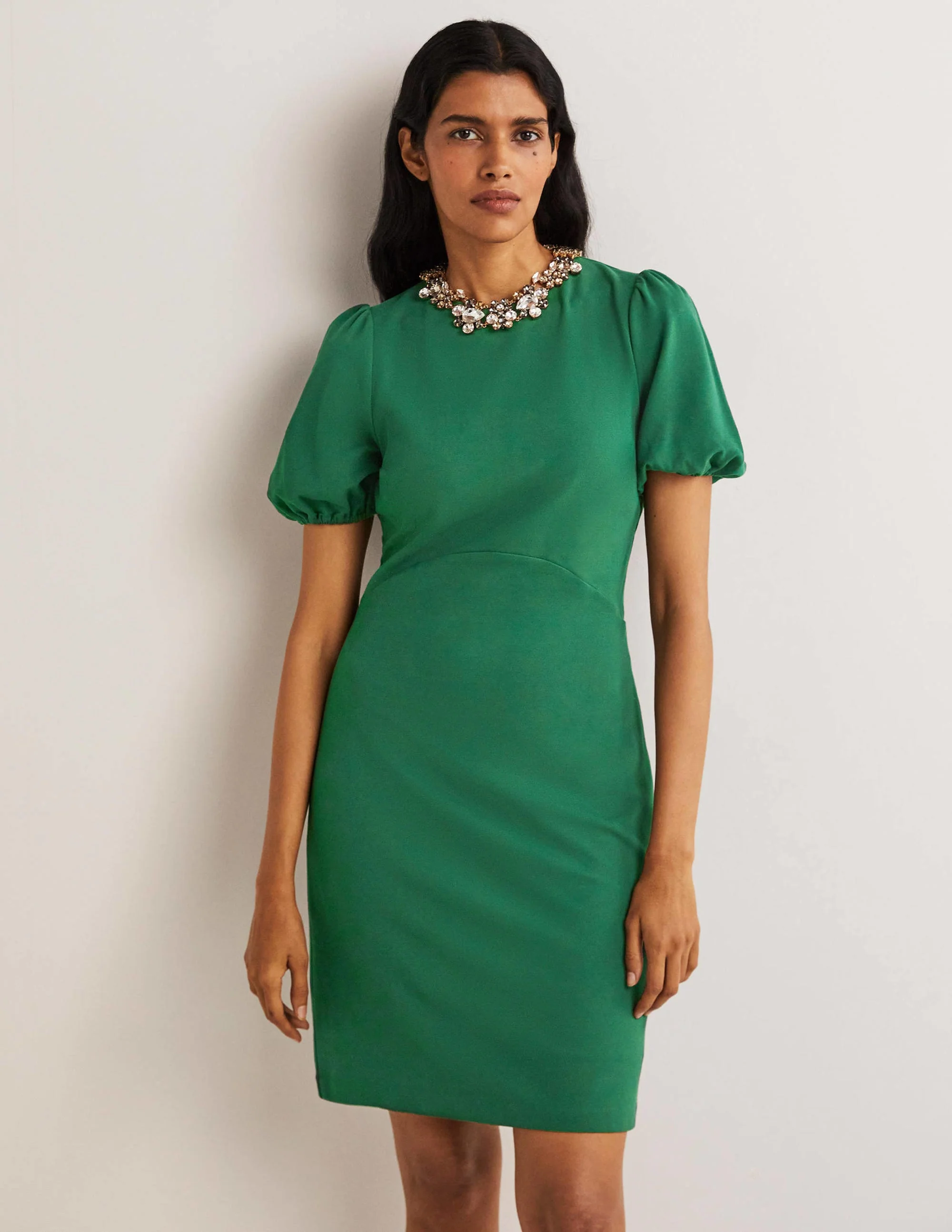 Jersey-Minikleid mit Cut-Out-Detail-Jägergrün