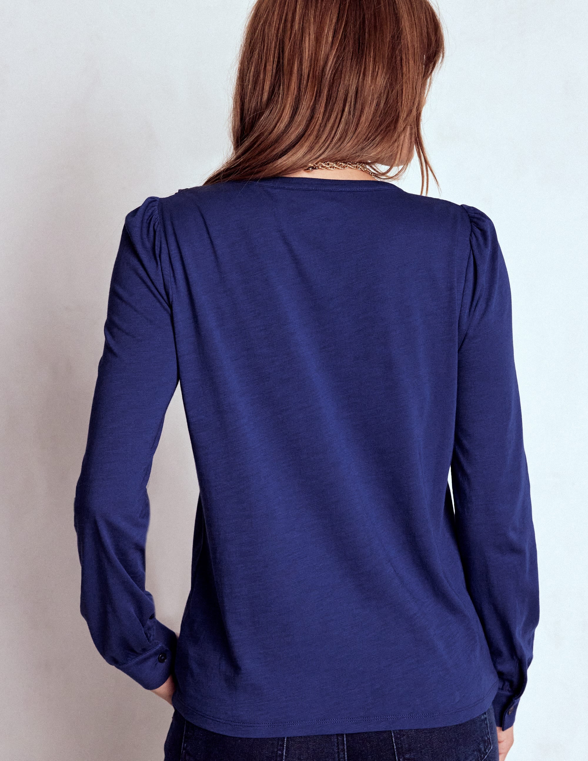 Jerseyhemd mit Lochstickerei und Rüschen-Steuerbordblau - Image 3