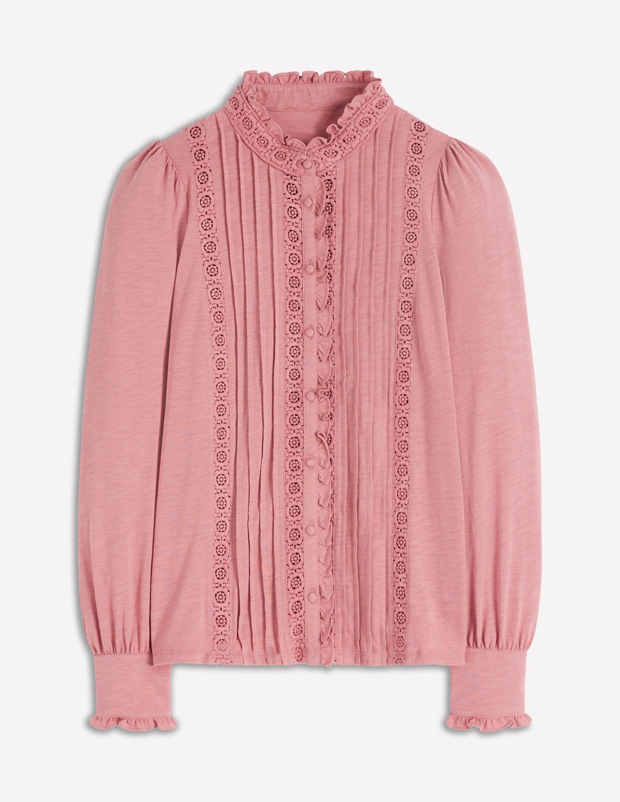 Jerseyhemd mit Spitzendetail-Vintagerosa - Image 6