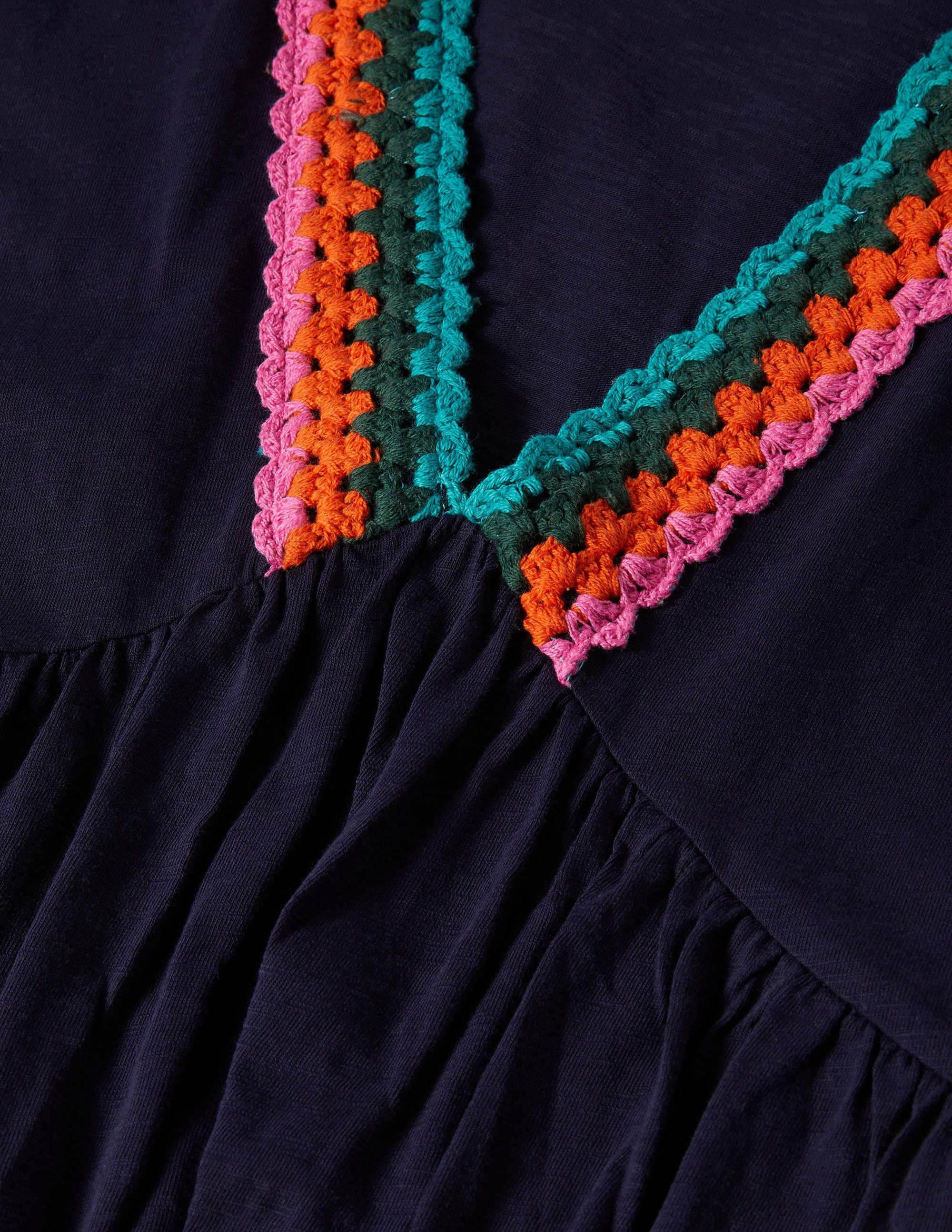 Jerseykleid mit Häkelborte-Marineblau - Image 5