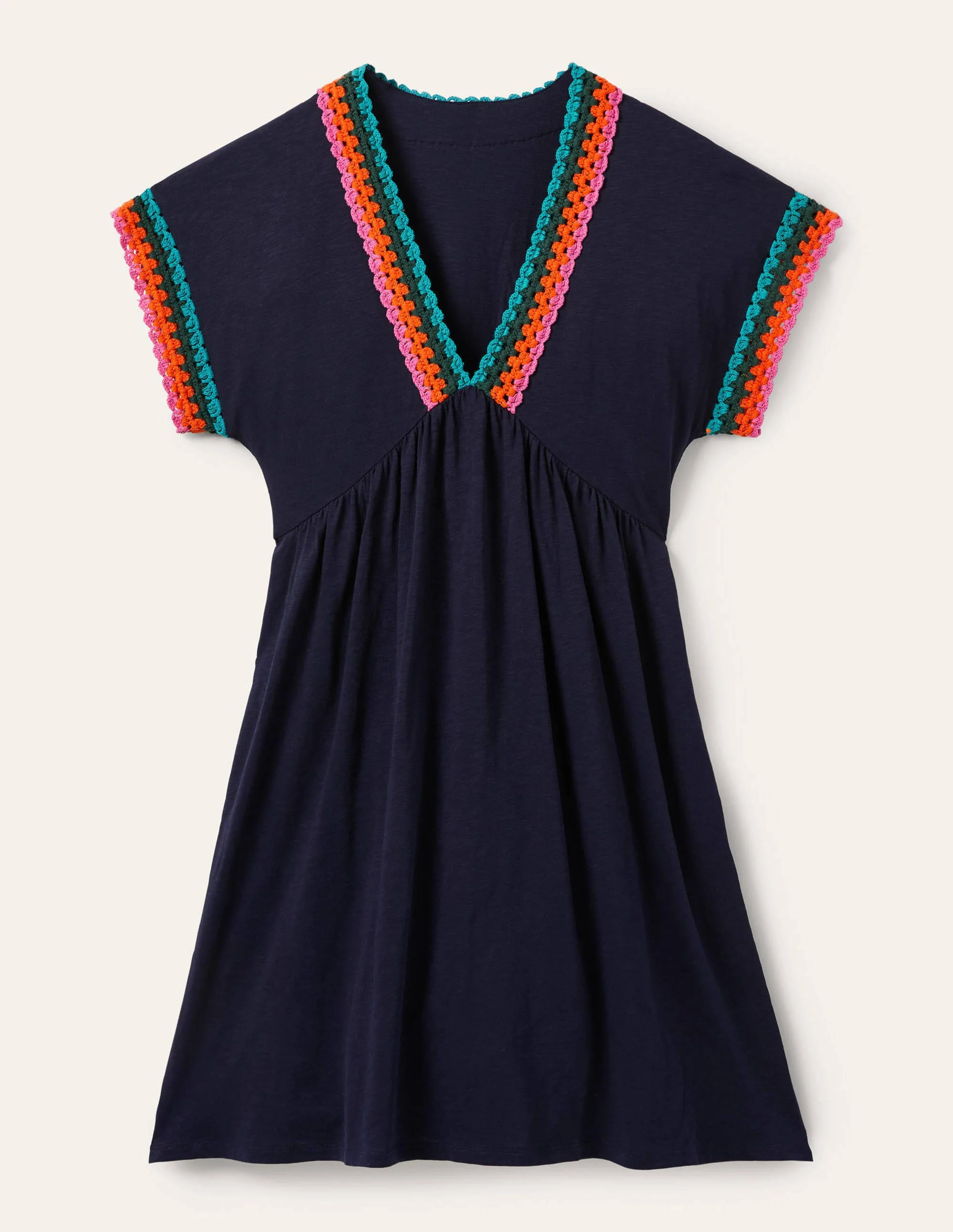 Jerseykleid mit Häkelborte-Marineblau - Image 6